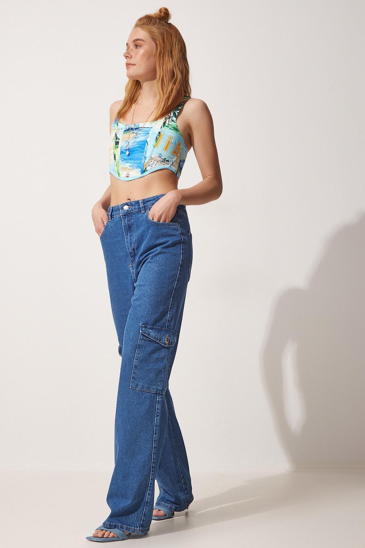 Blue Cargo Jeans, Blue, large image number 2