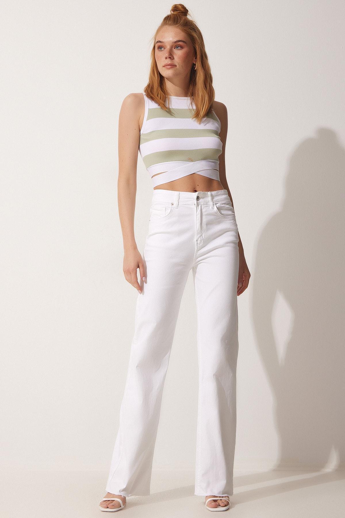 White Relaxed Jeans, , large image number 1