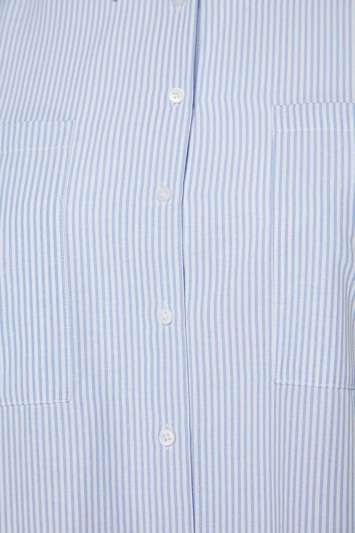 قميص بوبلين مخطط، أزرق, Blue, large image number 7