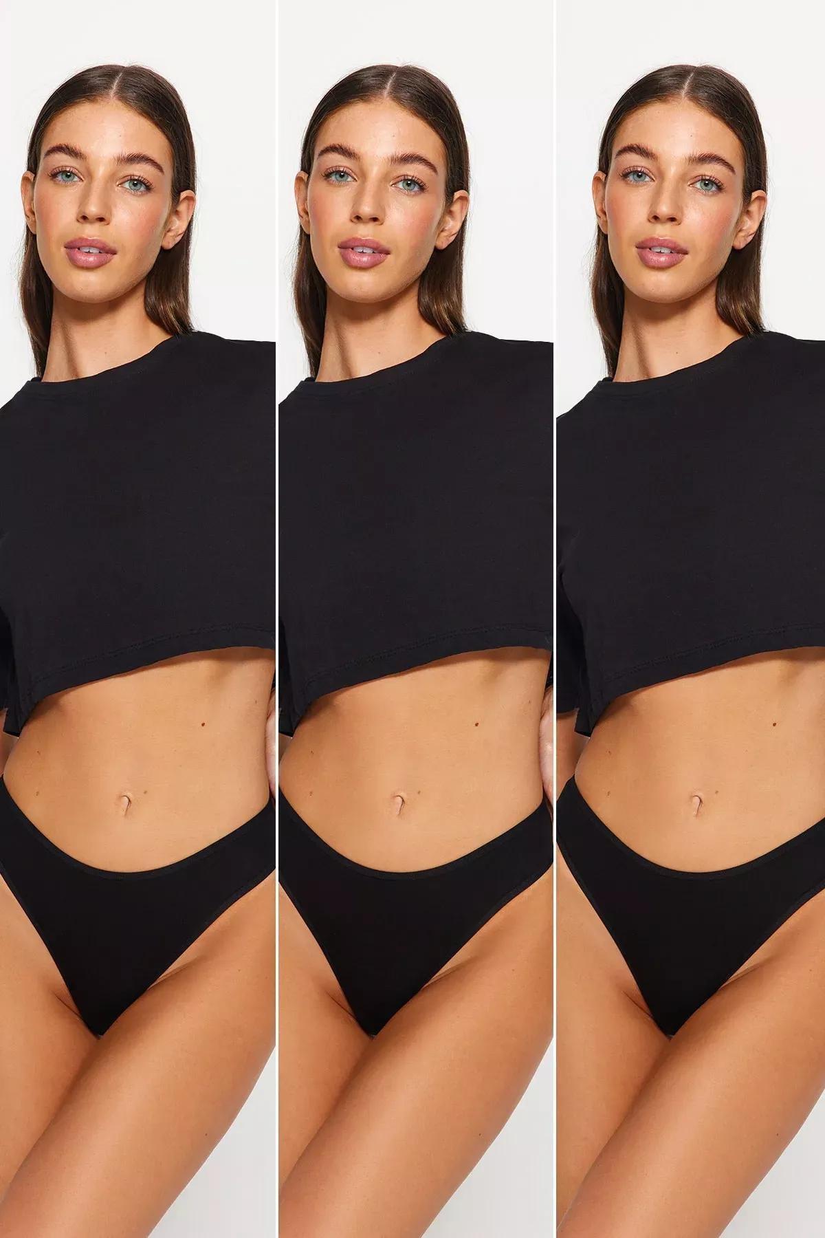 Black Briefs, Set Of 3, BLACK, large image number 0