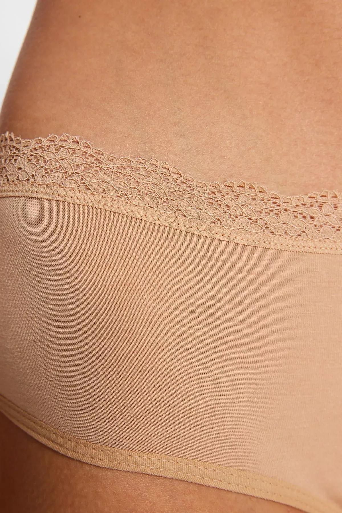 Multicolour Cotton Lace Detail Hipster Briefs, Set Of 3, Black-White-Skin, large image number 3