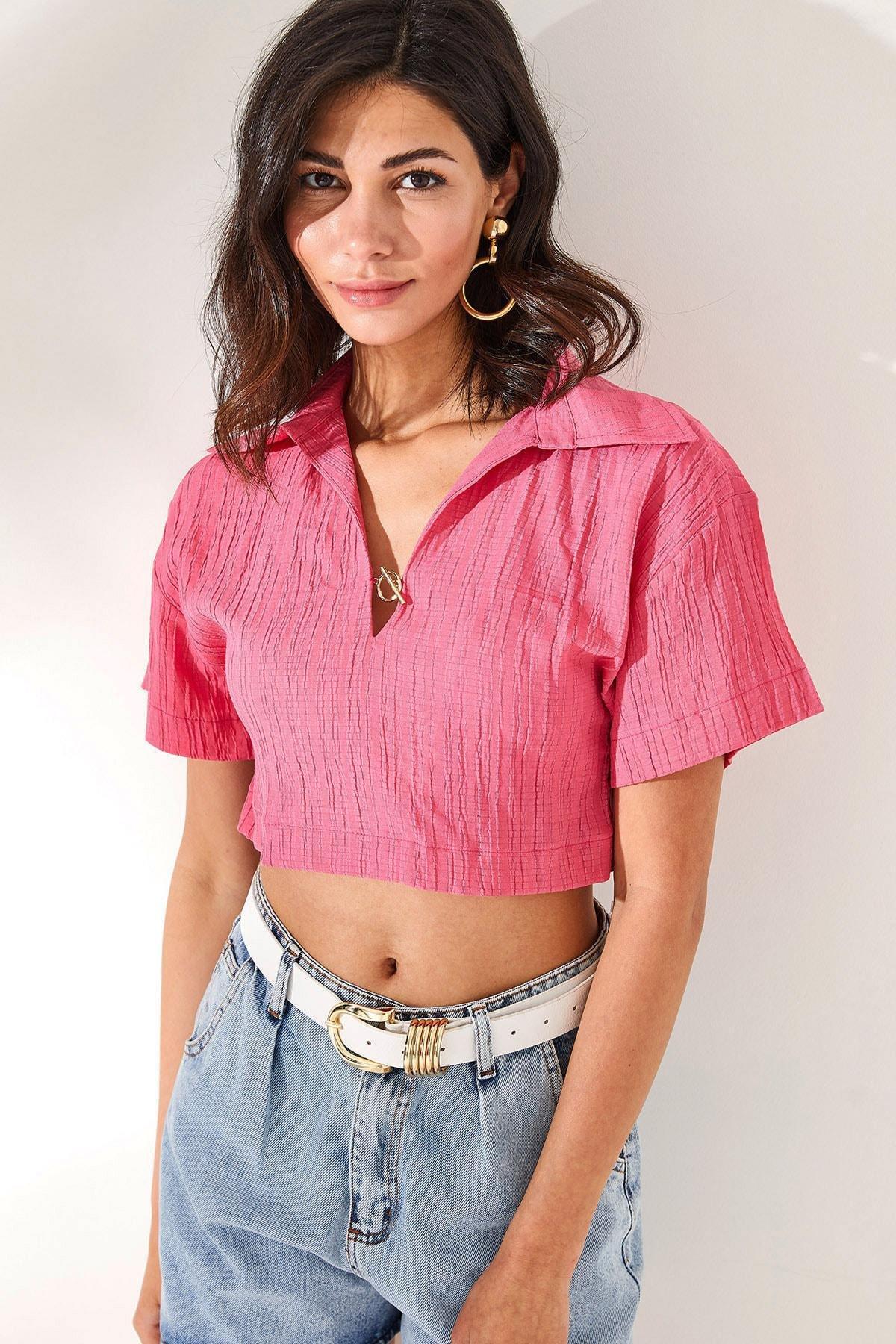 Olalook - Pink Fitted Blouse