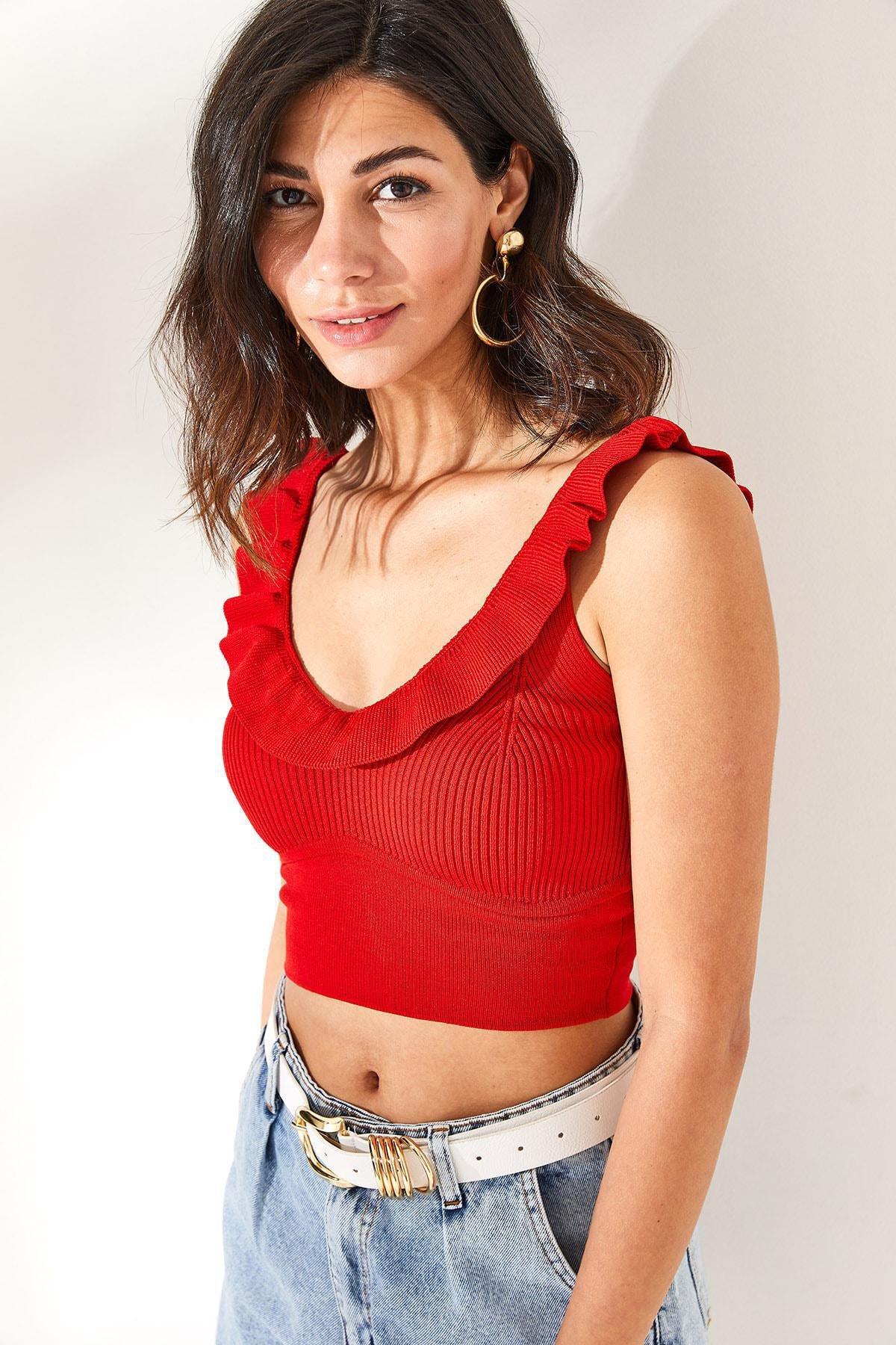 Red Slim Fit Blouse, Red, large image number 3