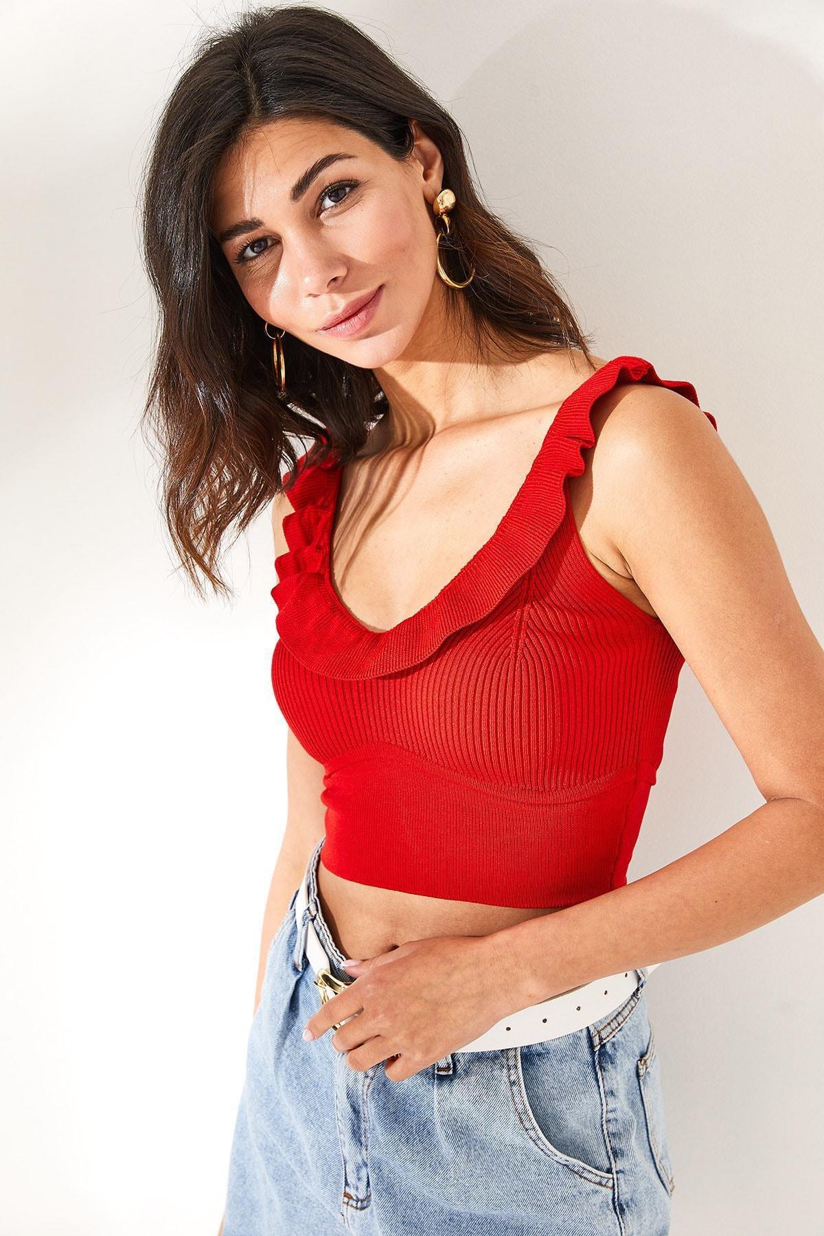 Red Slim Fit Blouse, Red, large image number 4