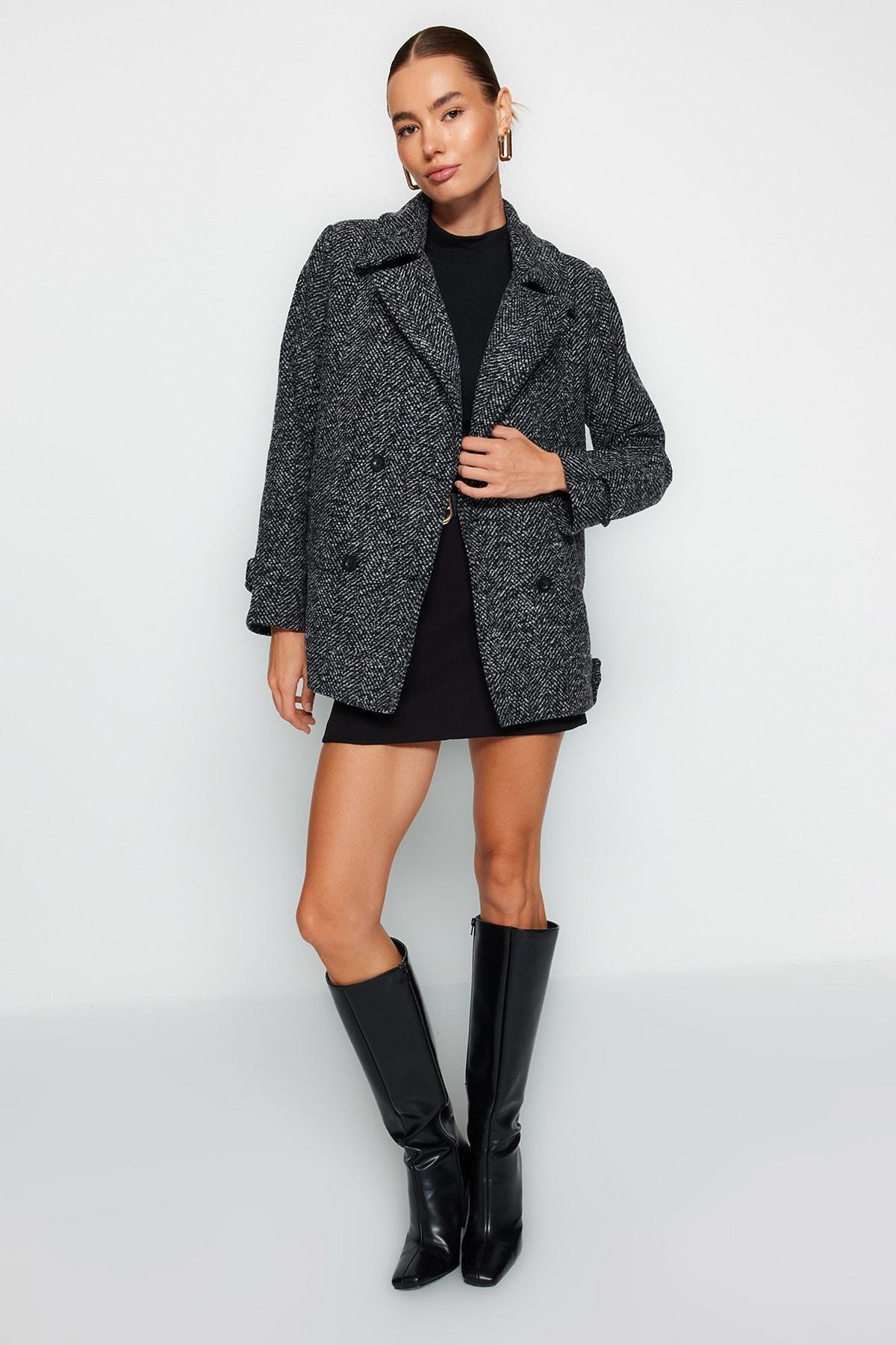 Black Oversize Coat, , large image number 1
