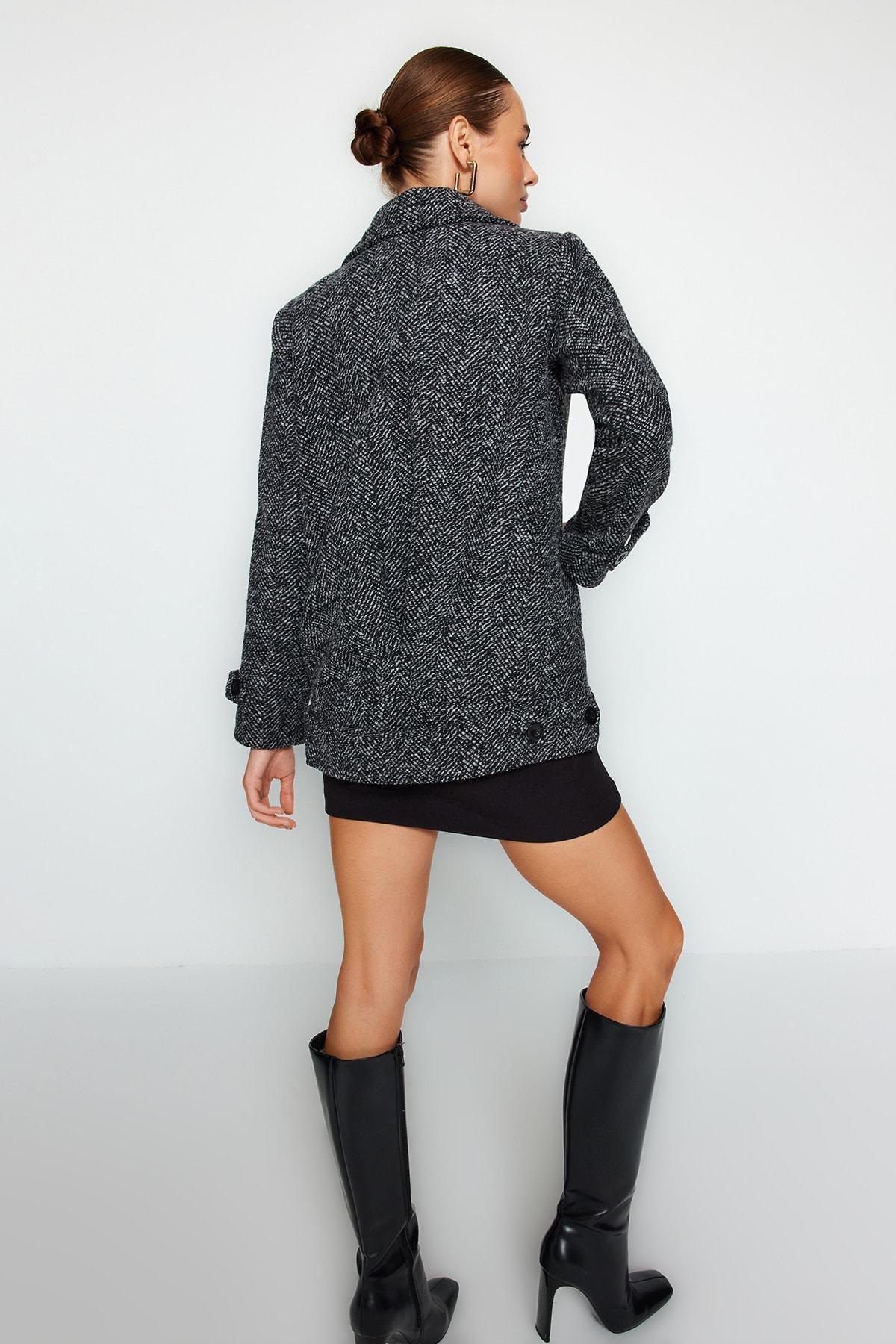 Black Oversize Coat, , large image number 7