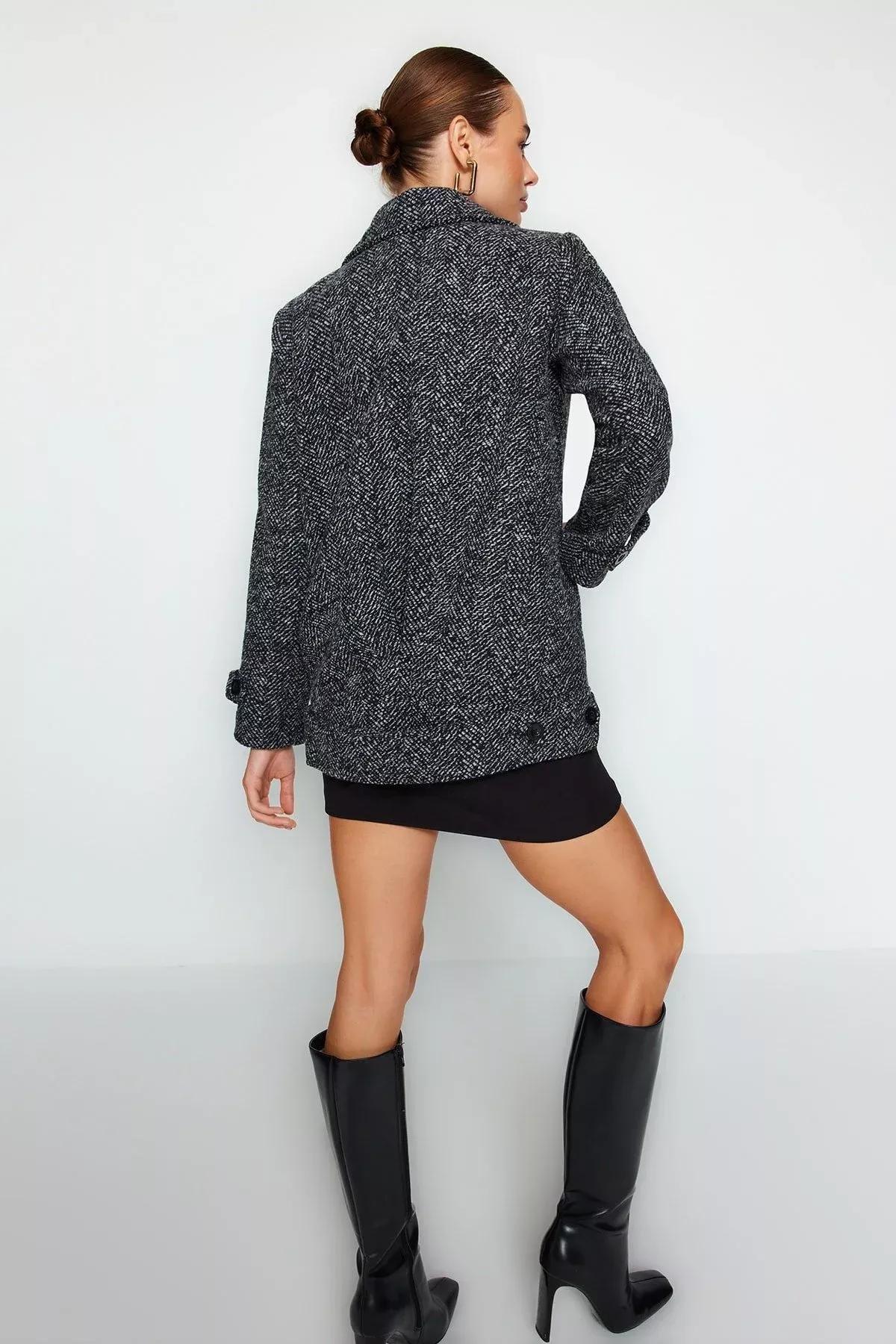 Black Oversize Coat, BLACK, large image number 11
