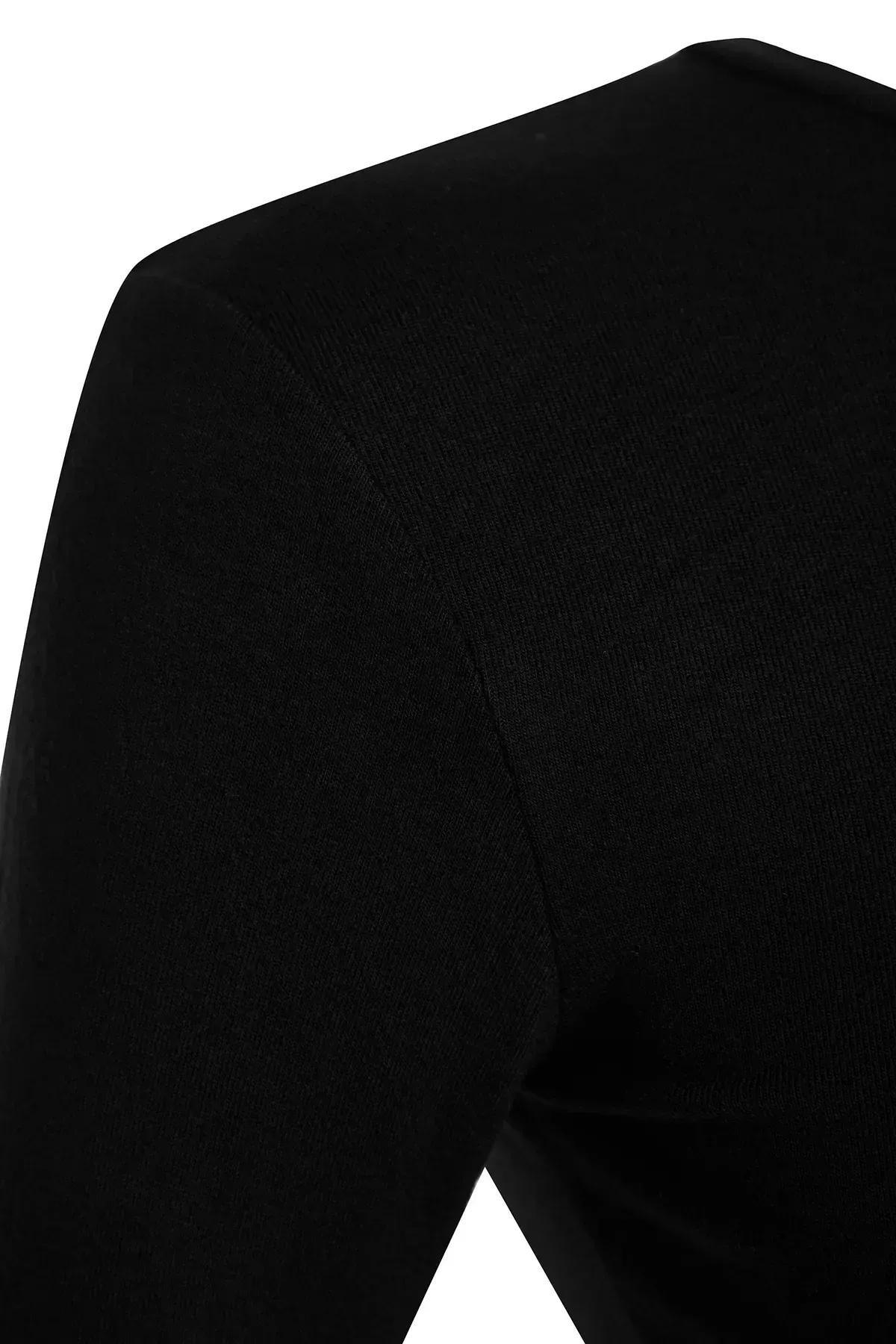 بلوزة قصيرة مُحاكة من نسيج مرن، أسود, BLACK, large image number 6