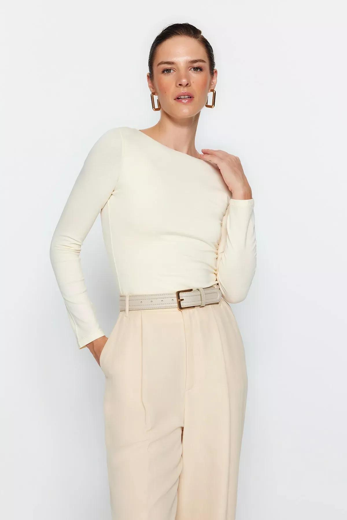 Beige Slim Fit Blouse, Rock, large image number 1