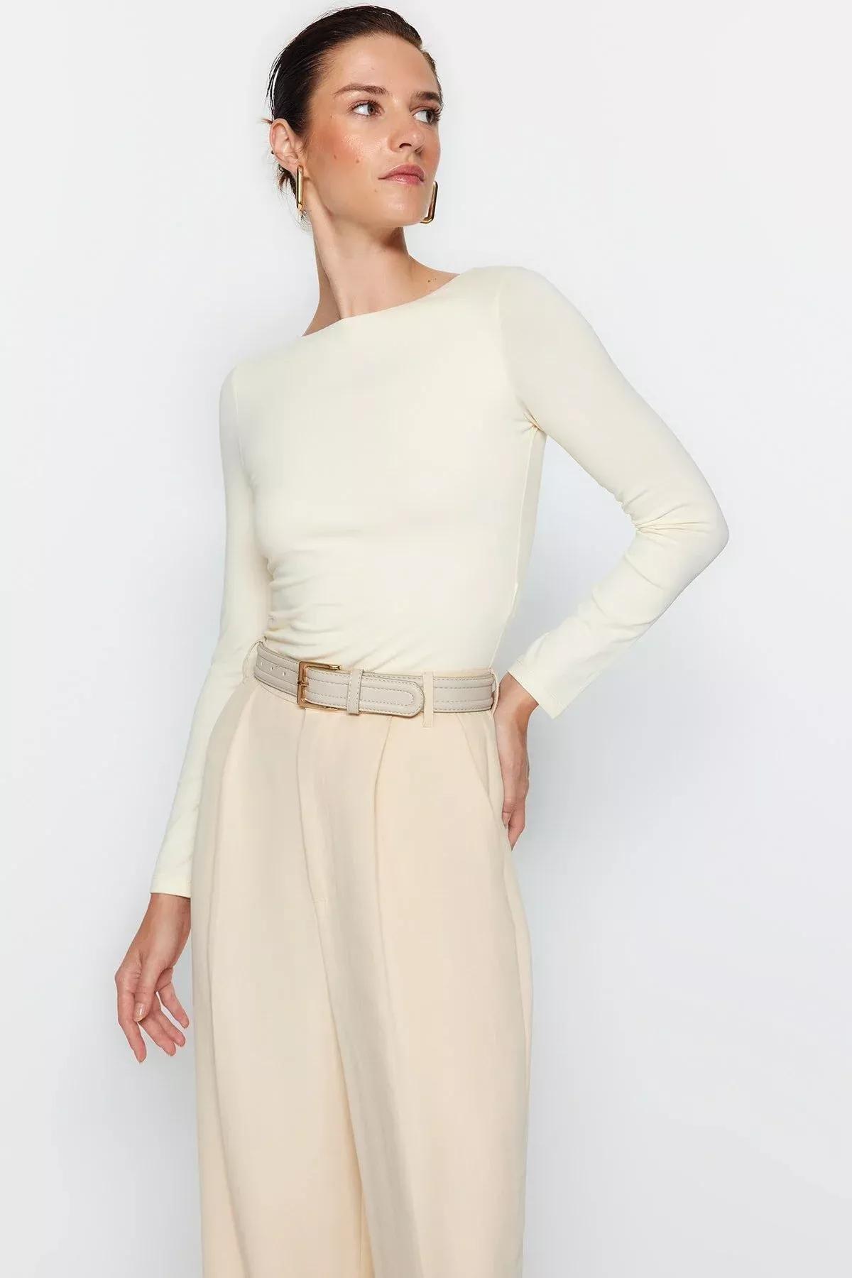 Beige Slim Fit Blouse, Rock, large image number 2