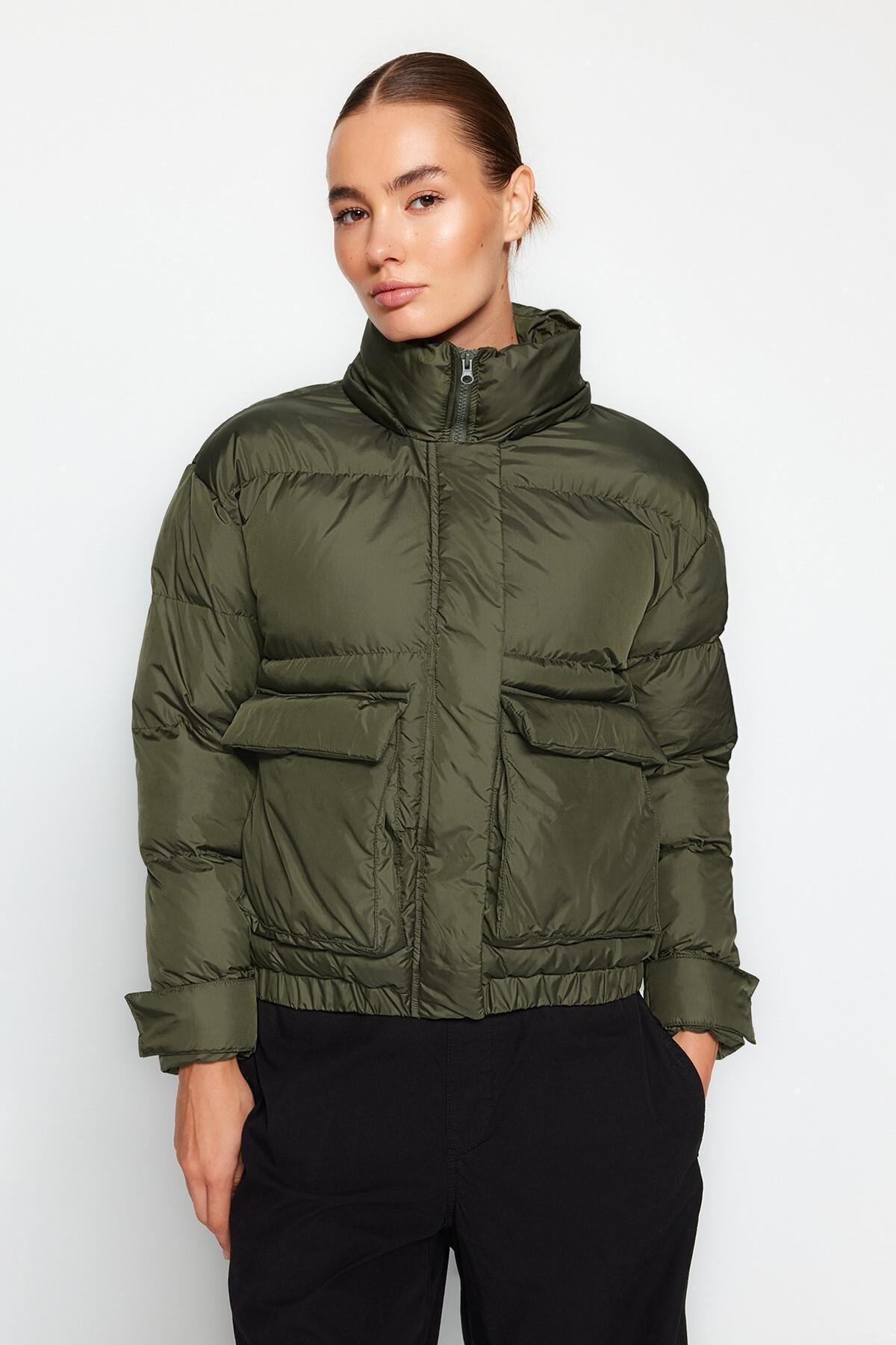 Trendyol - Green Oversized Hooded Jacket
