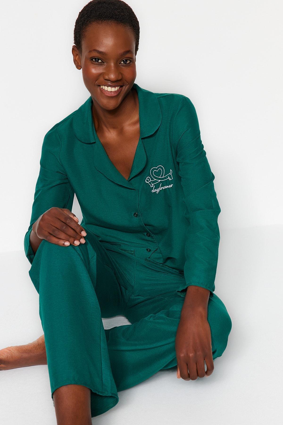 Green Occasion Wear Pajamas Set, , large image number 0