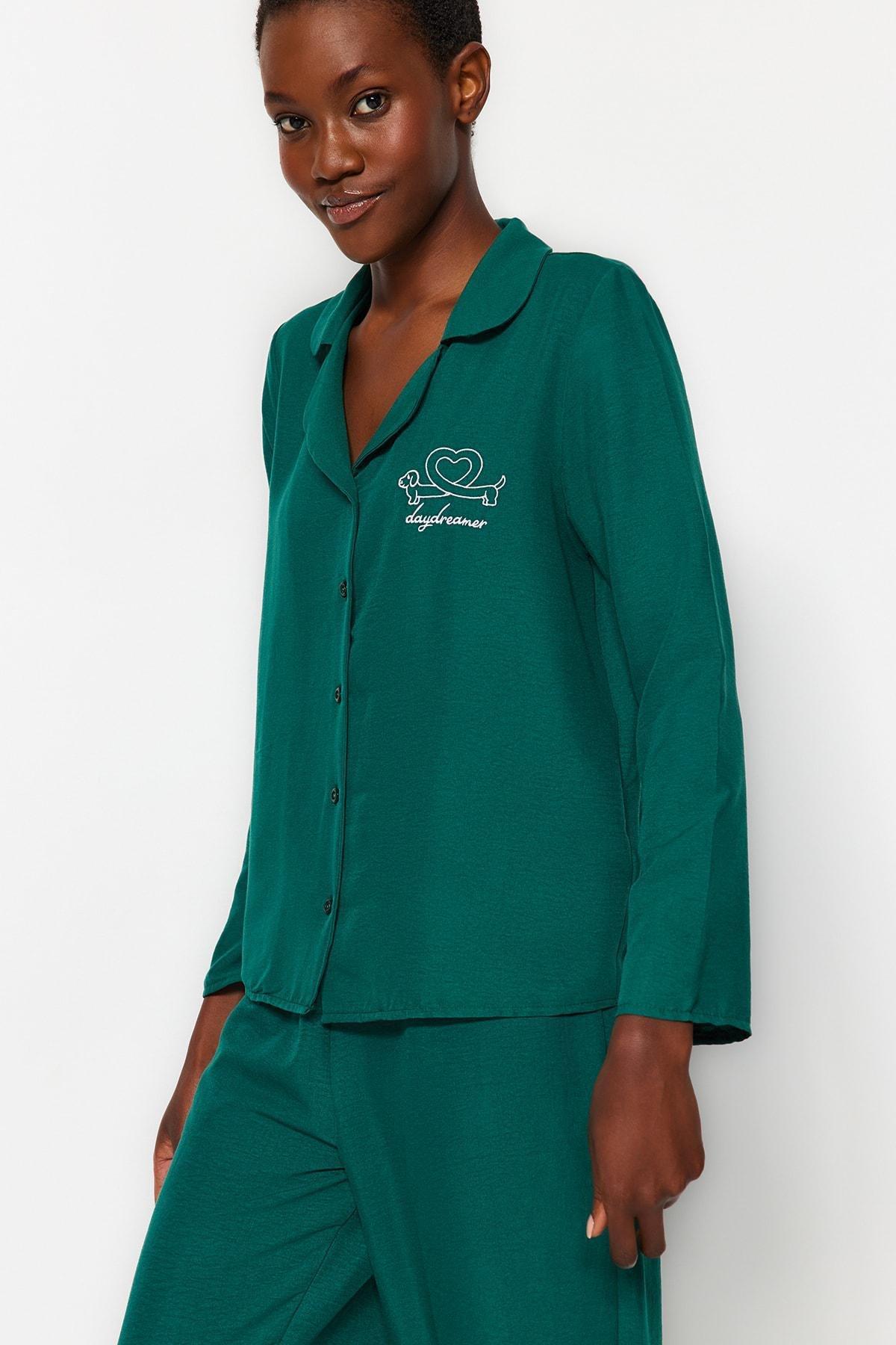 Green Occasion Wear Pajamas Set, , large image number 1