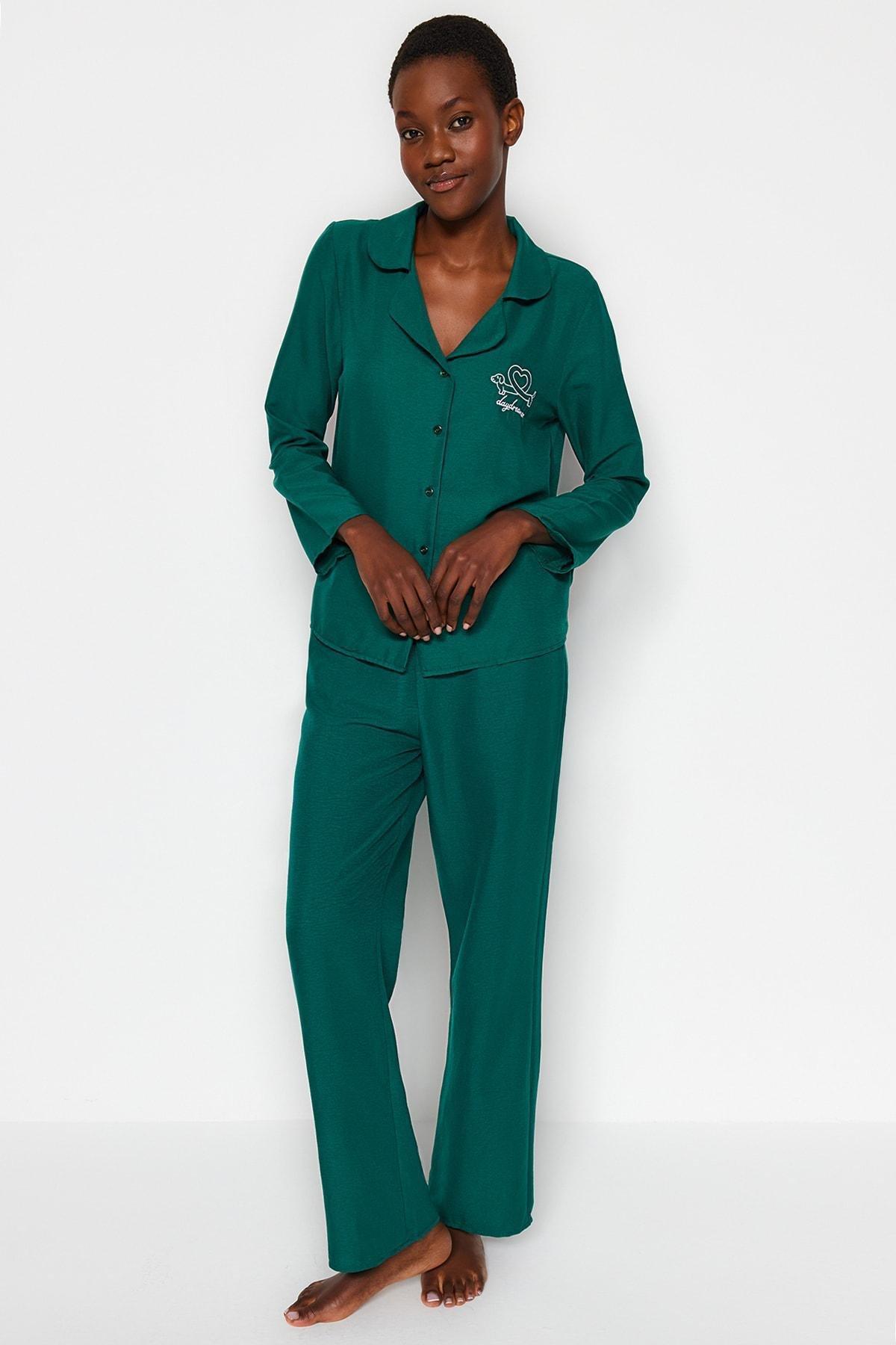 Green Occasion Wear Pajamas Set, , large image number 2