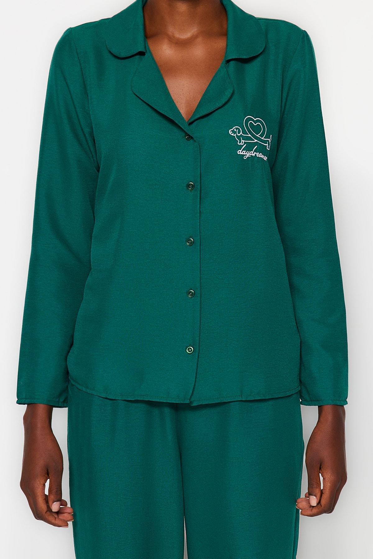Green Occasion Wear Pajamas Set, , large image number 3