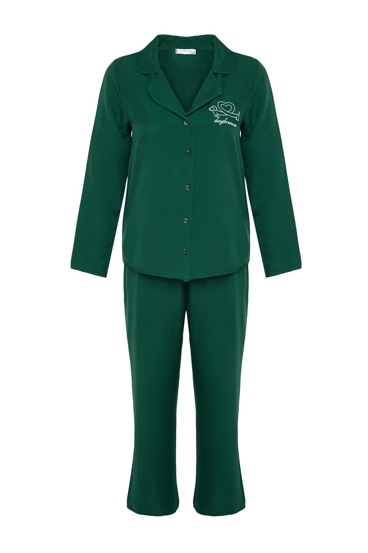 Green Occasion Wear Pajamas Set, , large image number 6
