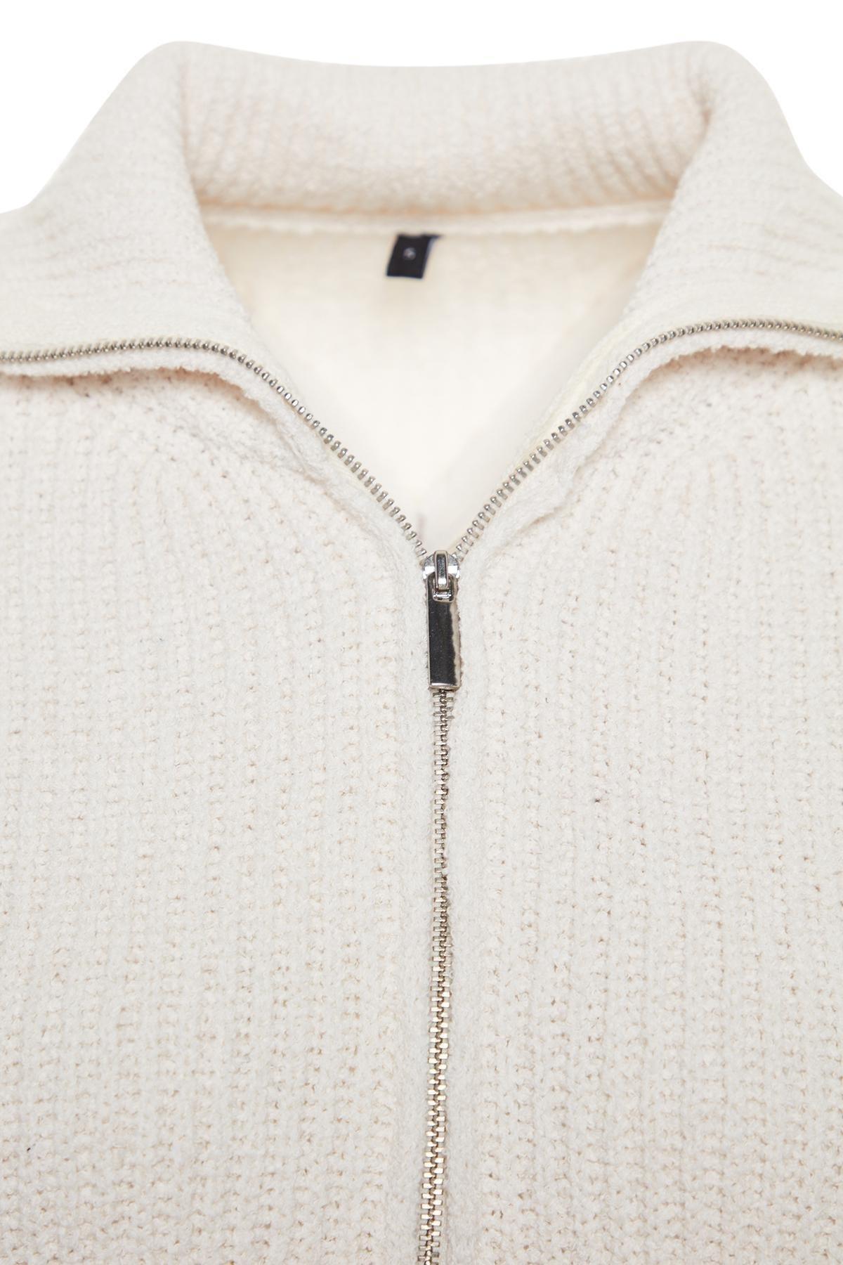 Cream Oversize Knitwear Sweater, , large image number 6