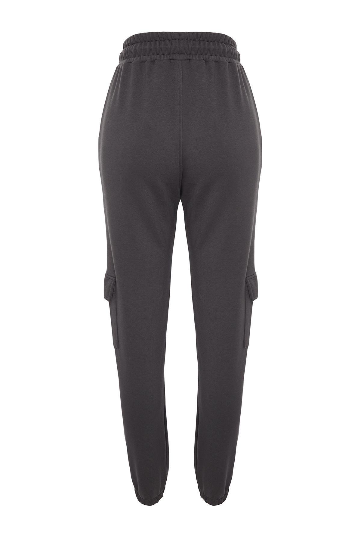 Grey Cargo Loose Joggers With Pocket Sweatpants, Anthracite, large image number 7
