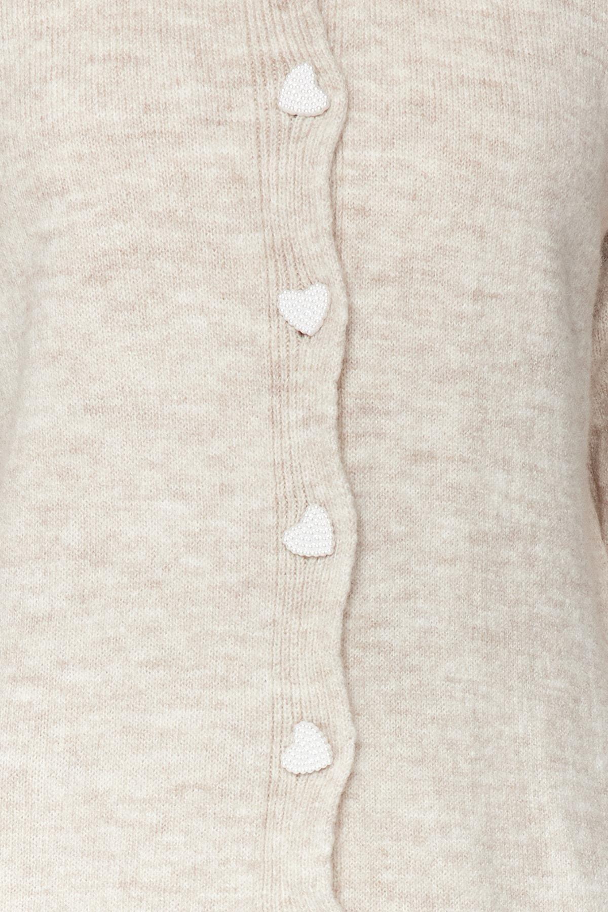 Beige Pearl Buttons Knitwear Co-Ord Set, , large image number 4