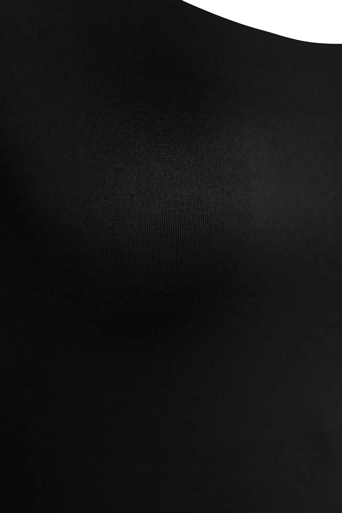 بوديسوت مُحاك ناعم بفتحة رقبة عميقة، أسود, BLACK, large image number 6