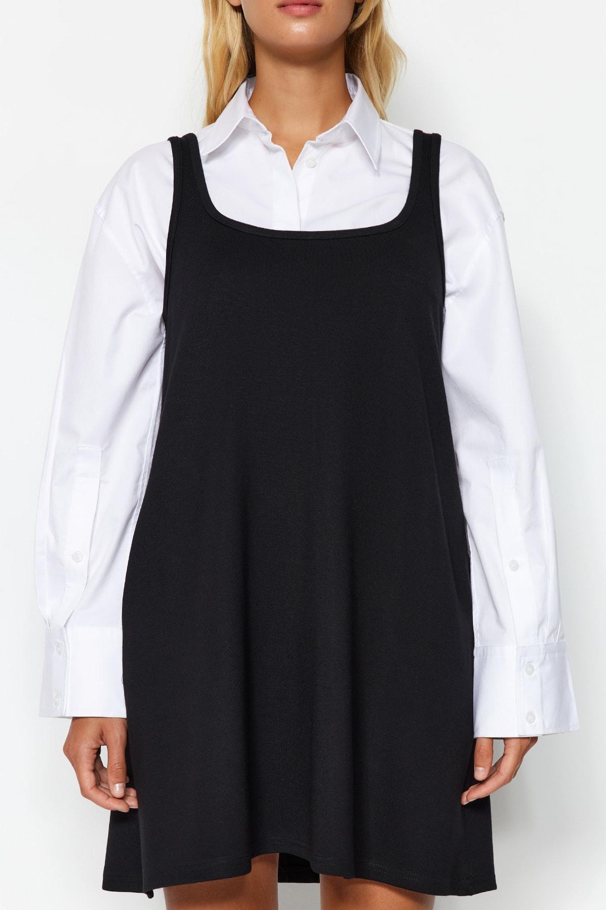 Black Gilet Skater Waistcoat Dress, , large image number 3