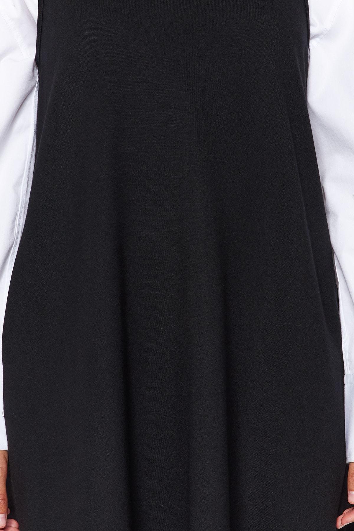 Black Gilet Skater Waistcoat Dress, , large image number 4