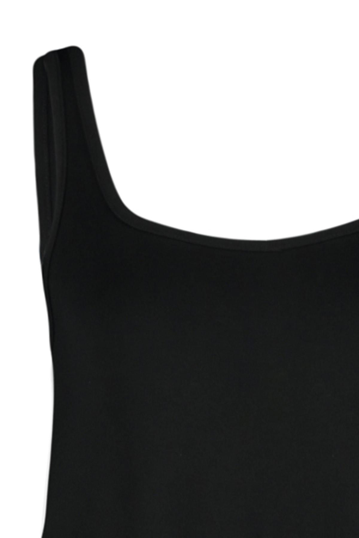 Black Gilet Skater Waistcoat Dress, , large image number 6