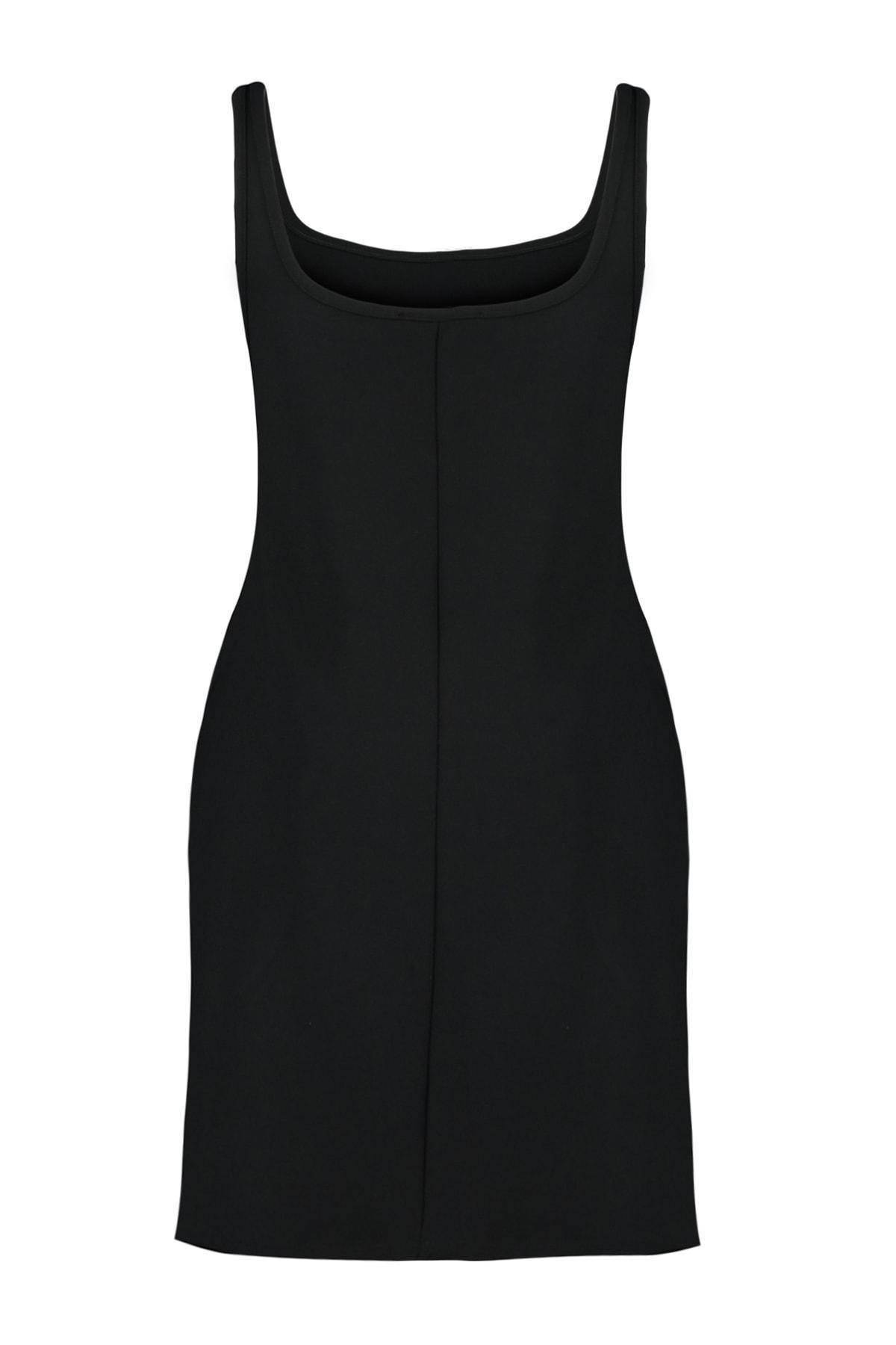 Black Gilet Skater Waistcoat Dress, , large image number 7