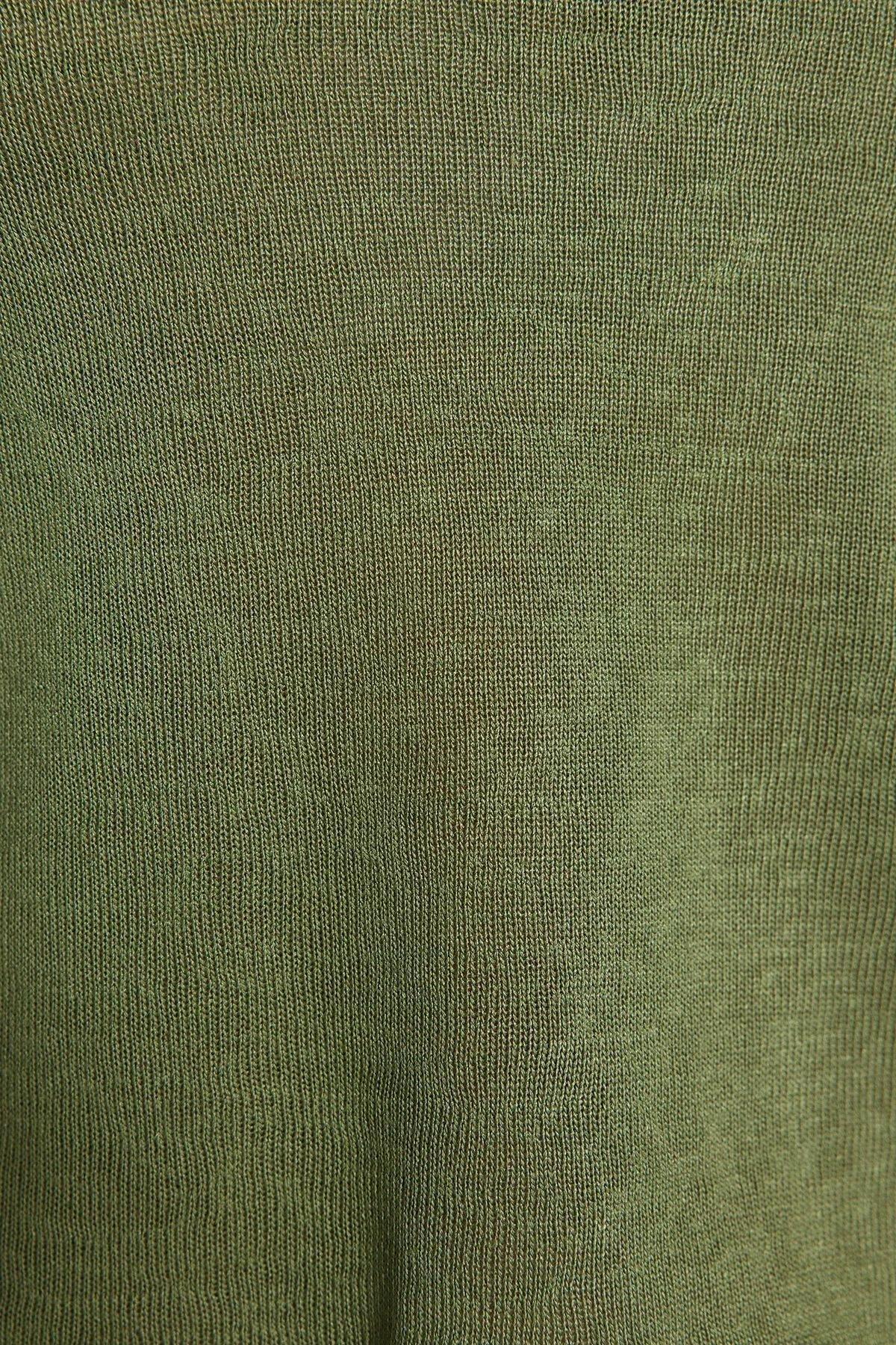 بلوزة مُحاكة قصيرة، كاكي, Khaki, large image number 4