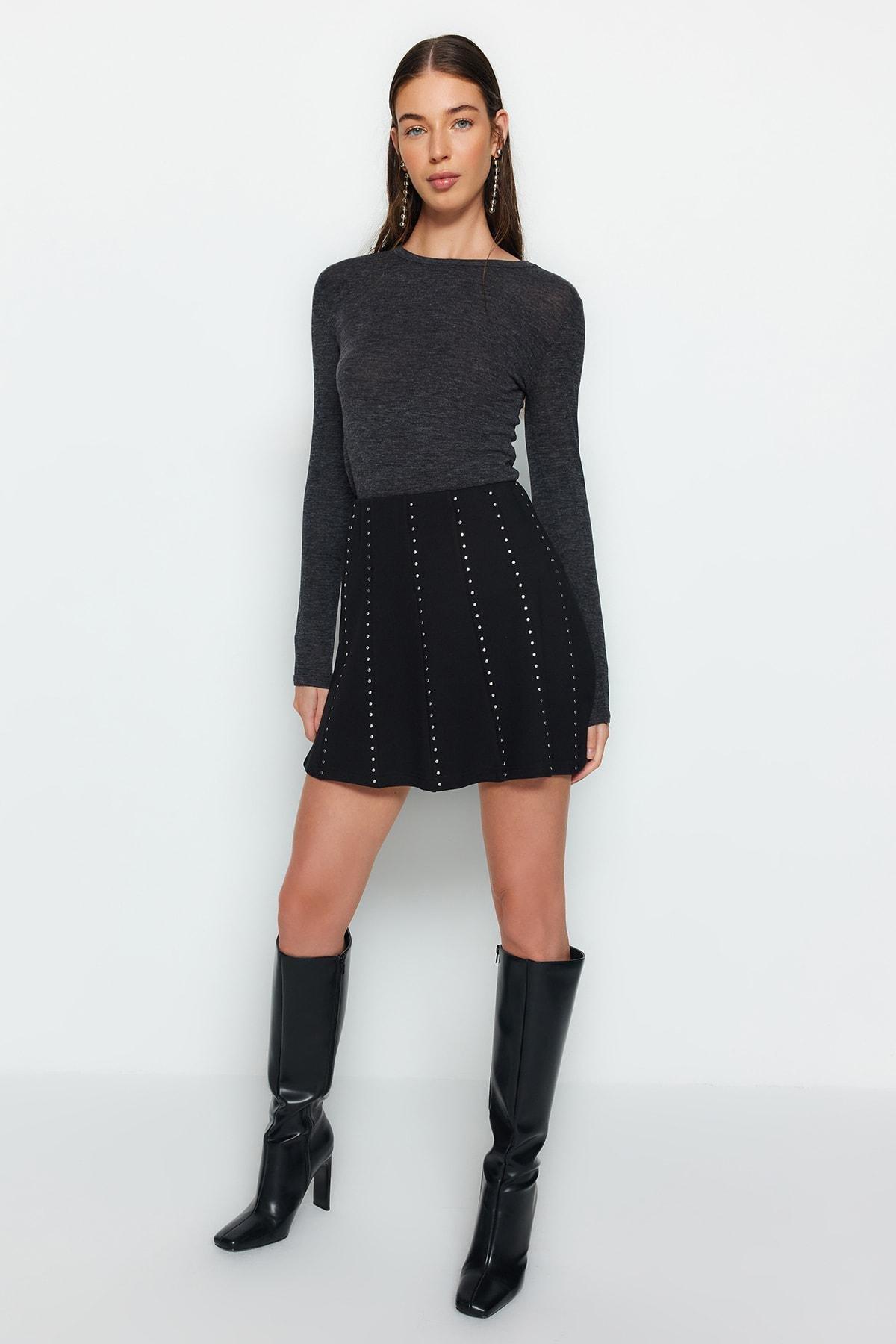 Black Mini Skirt, , large image number 1