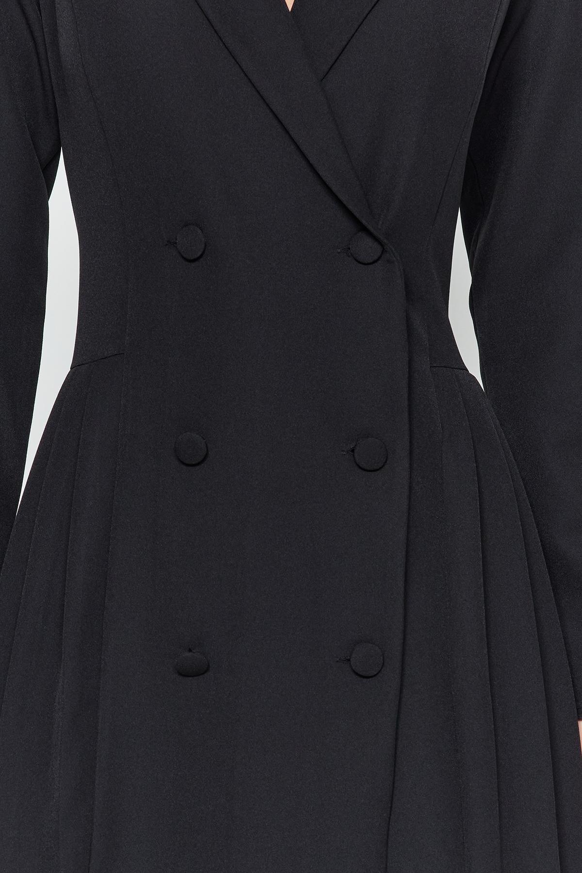 Trendyol - Black Pleated Woven Jacket Dress