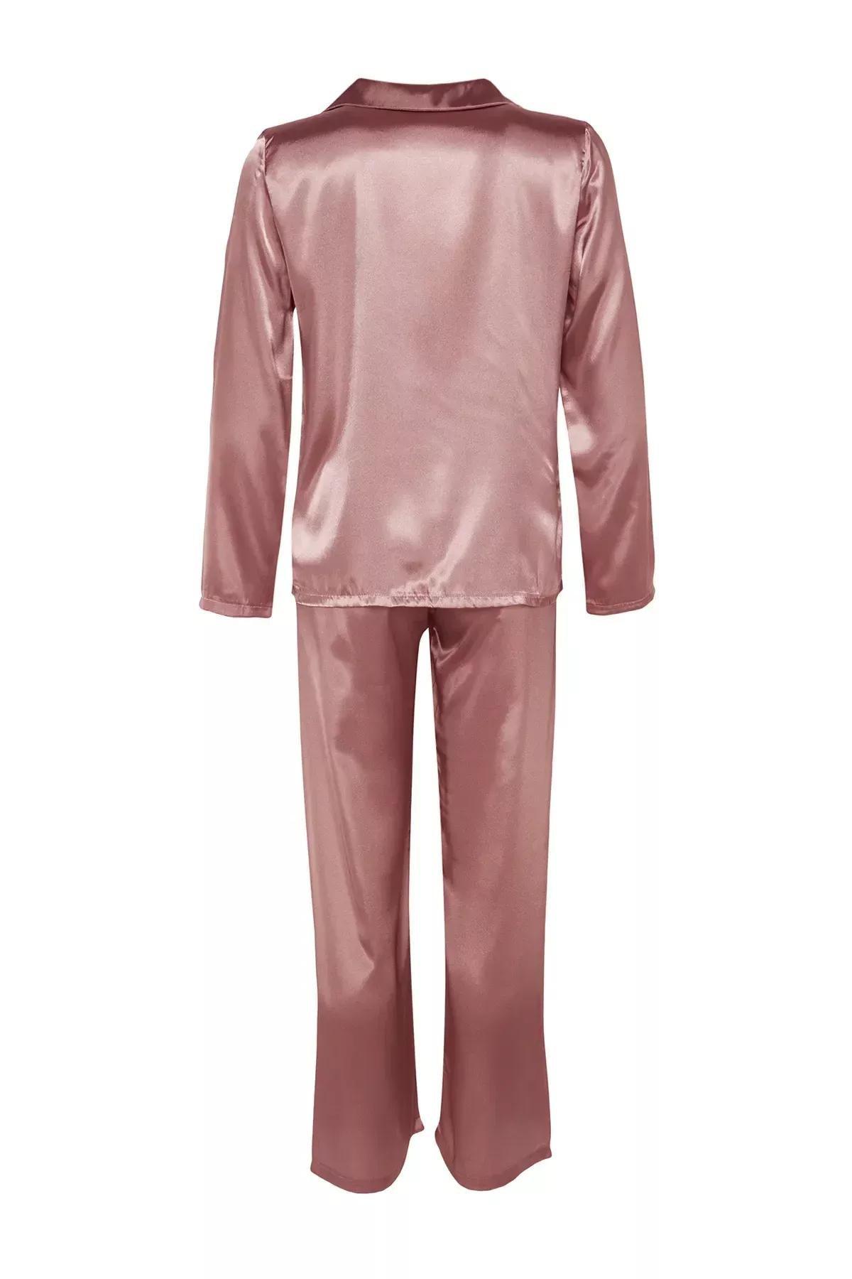 Pink Satin Weave Pyjamas Set, C101_1537, large image number 6