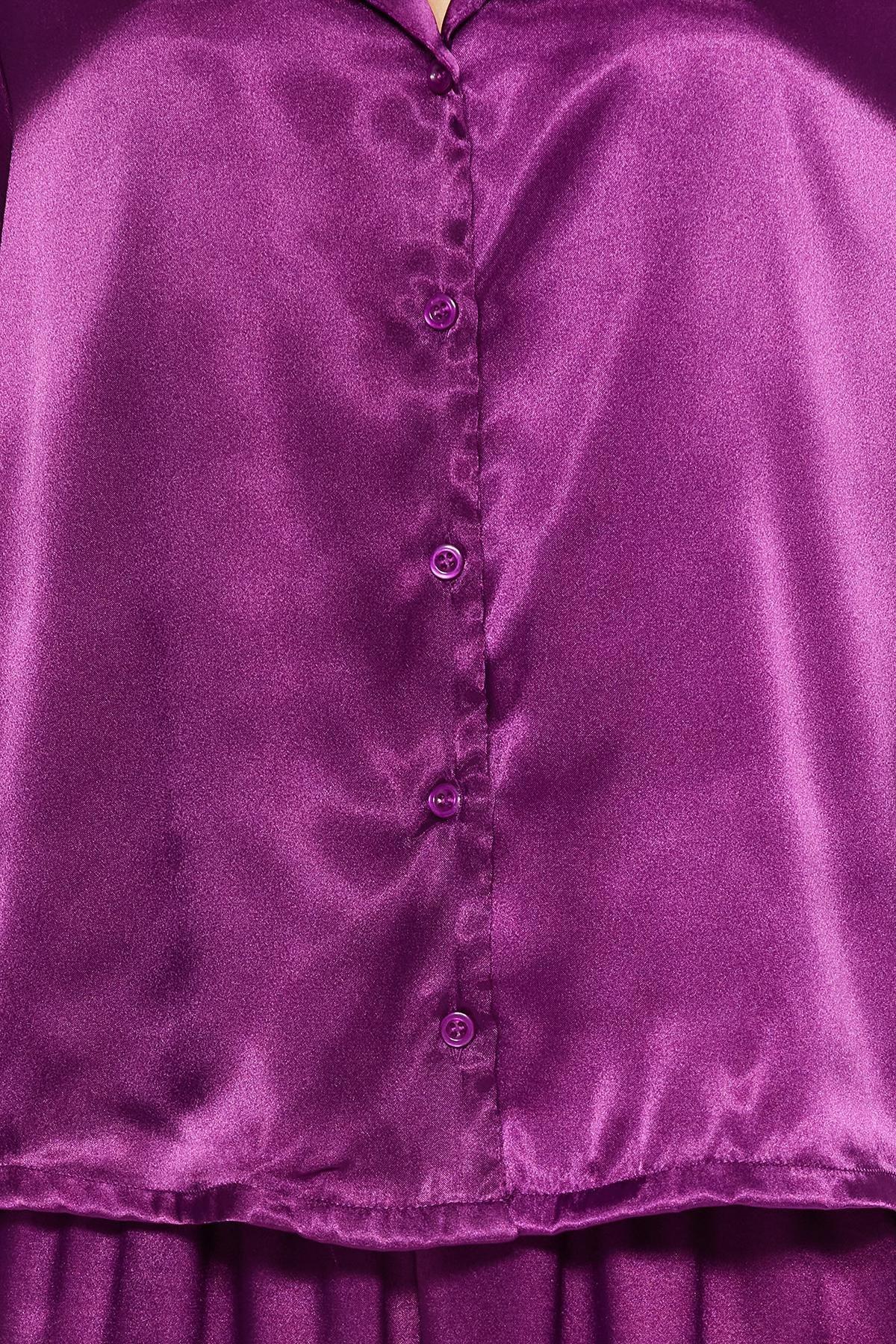 Purple Satin Weave Pyjamas Set, , large image number 4