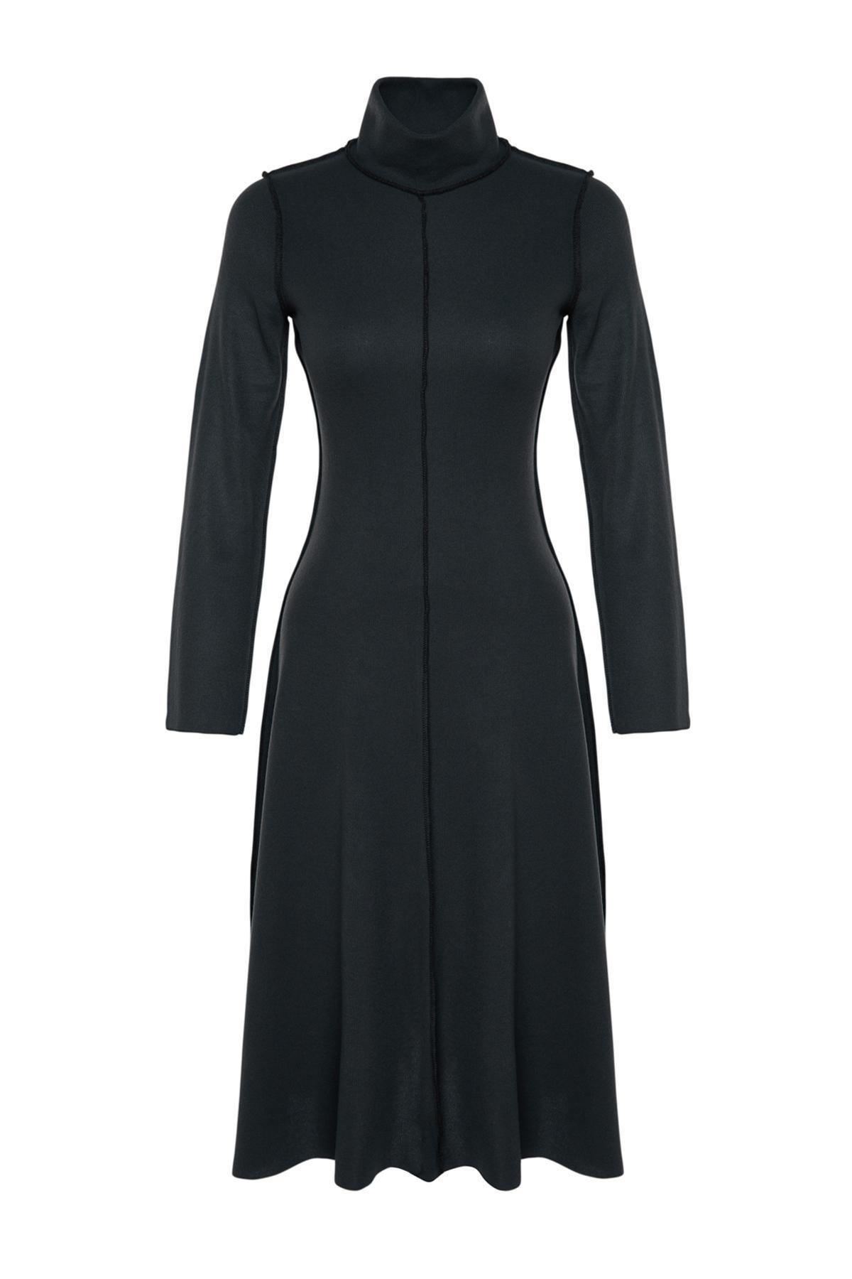 Grey A-Line Midi Dress, , large image number 5