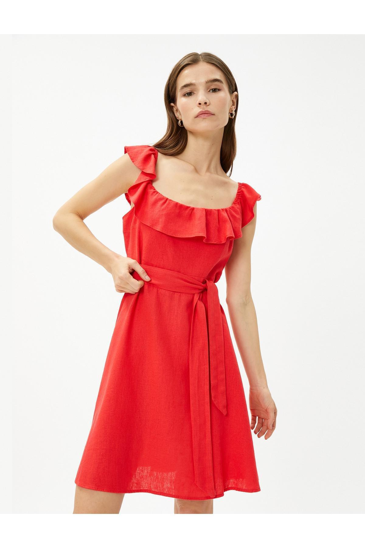 Koton - Red Linen Dress
