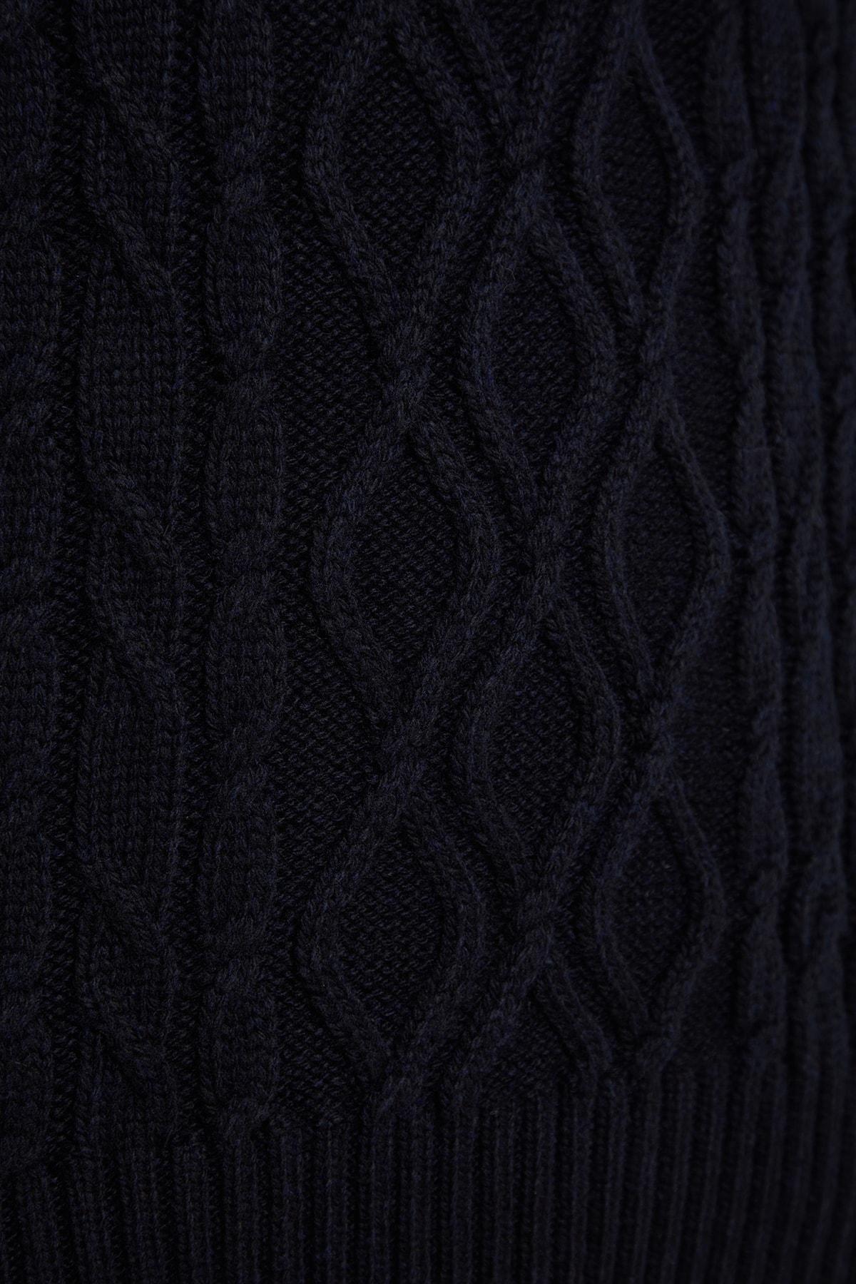 Navy Half Turtleneck Knitwear Sweater, , large image number 6