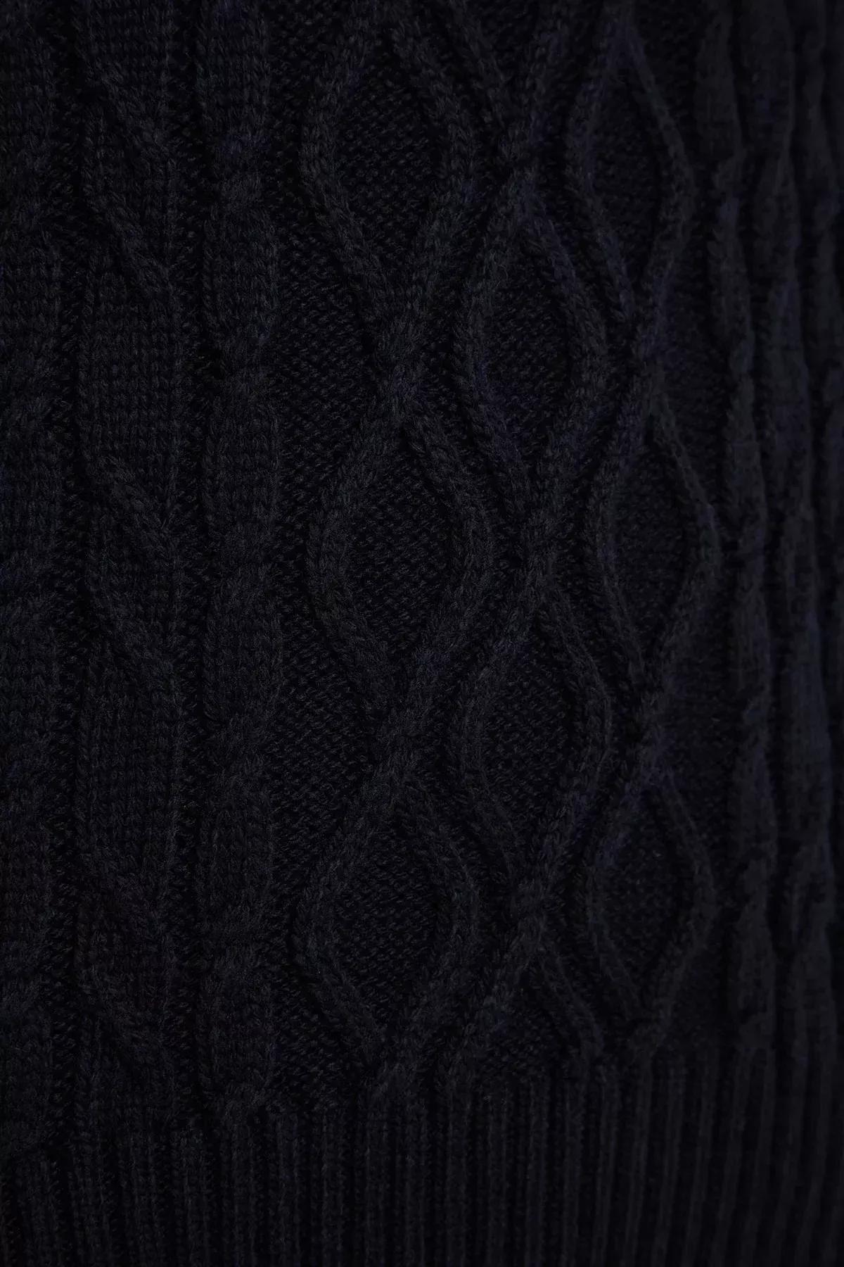 Navy Half Turtleneck Knitwear Sweater, , large image number 6