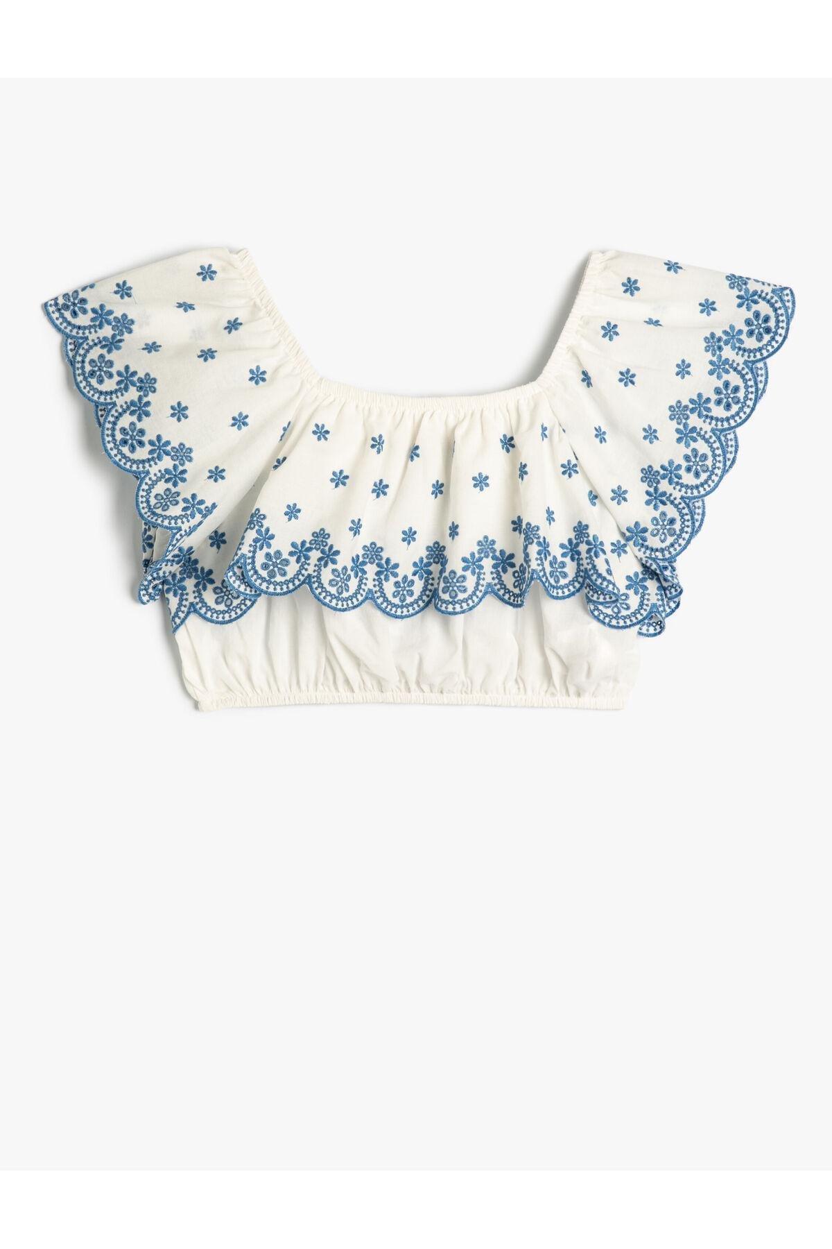 Koton - White Crop Blouse, Kids Girls