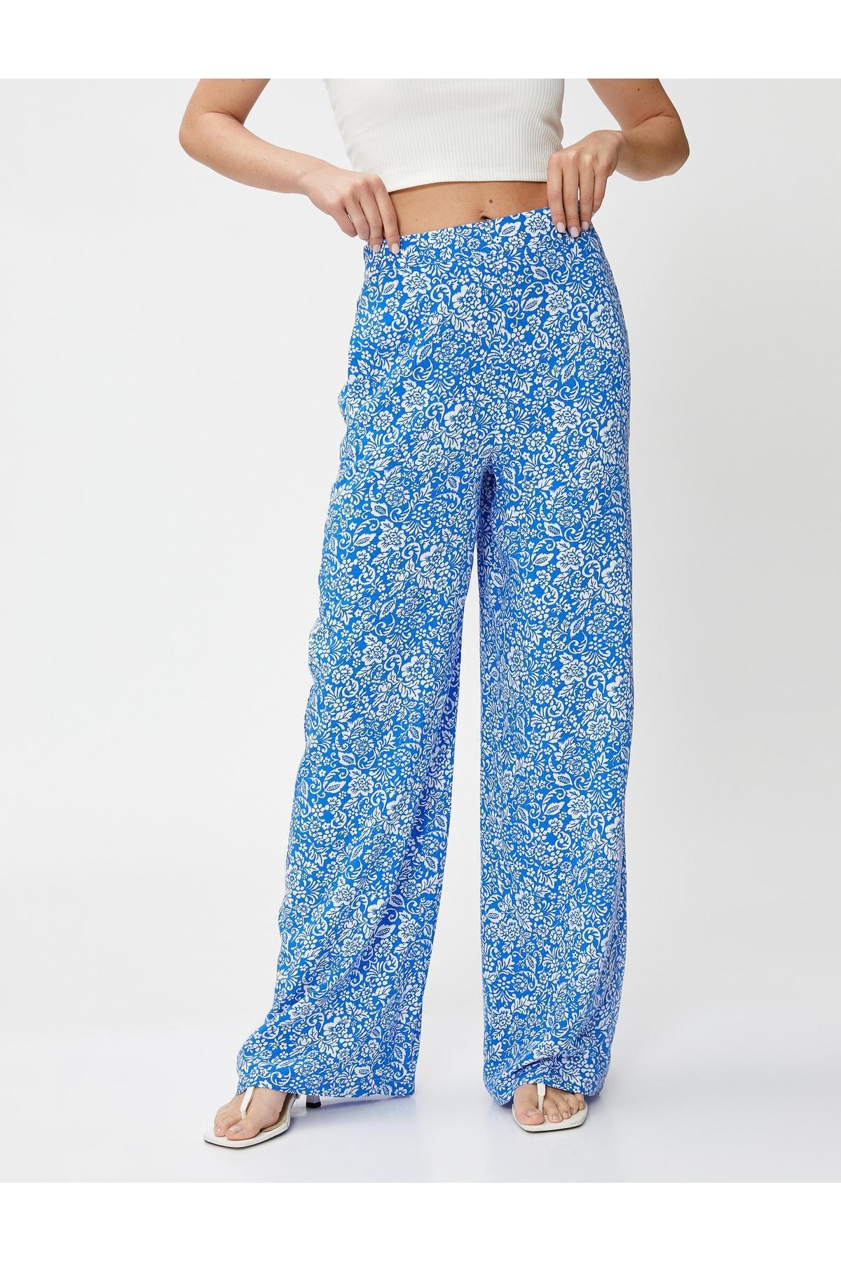 Koton - Blue Pattern Floral Trousers