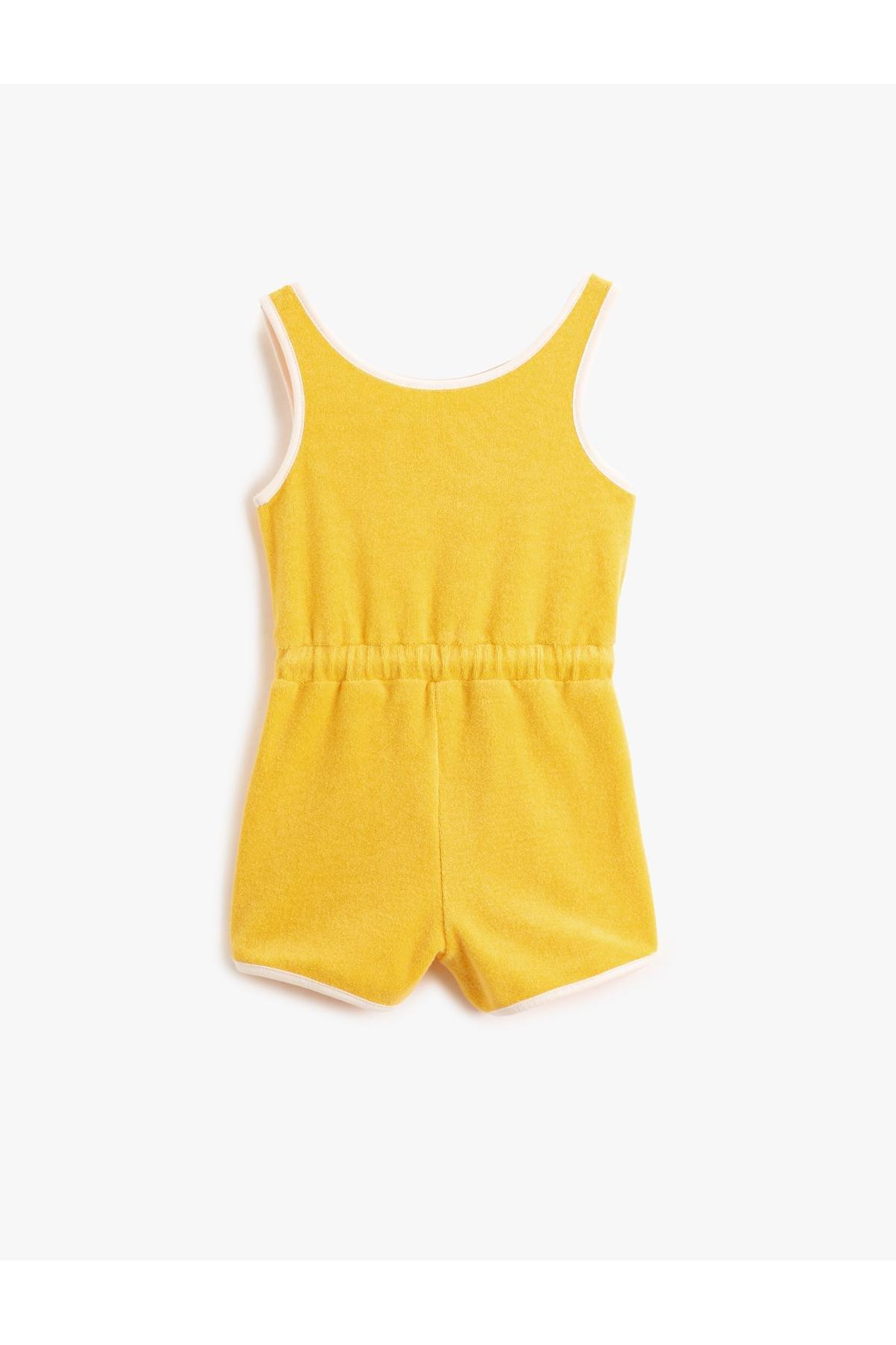 Koton - Yellow Tied Waist Overalls, Kids Girls