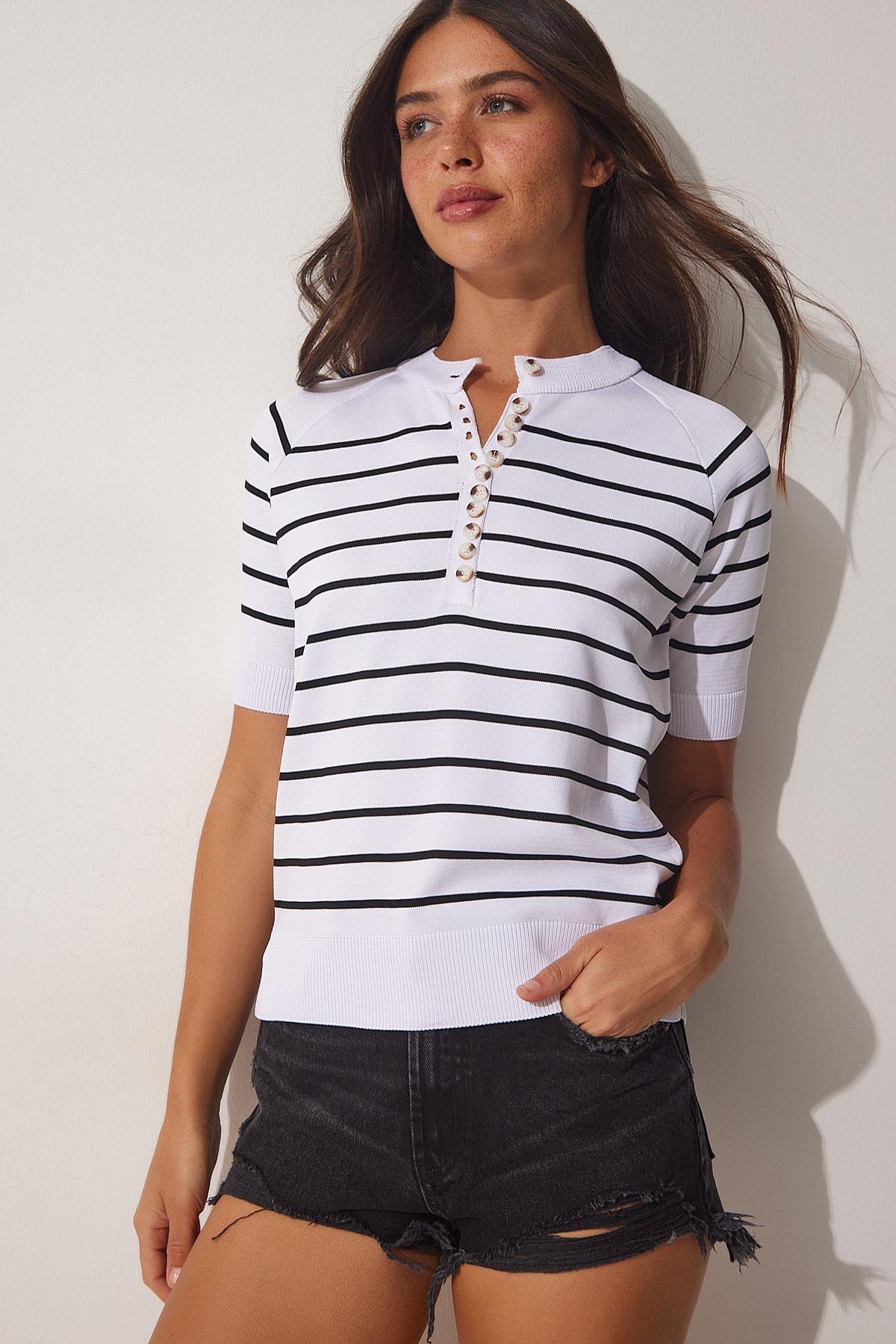 White Striped Blouse, , large image number 2