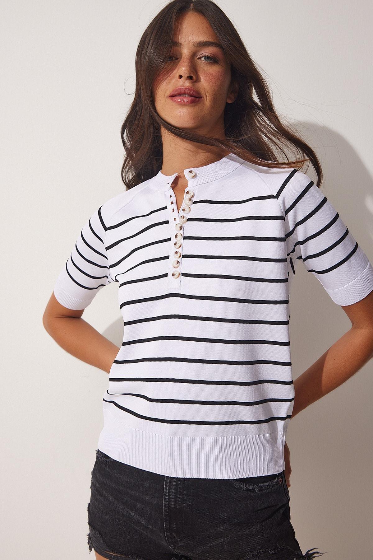 White Striped Blouse, , large image number 3