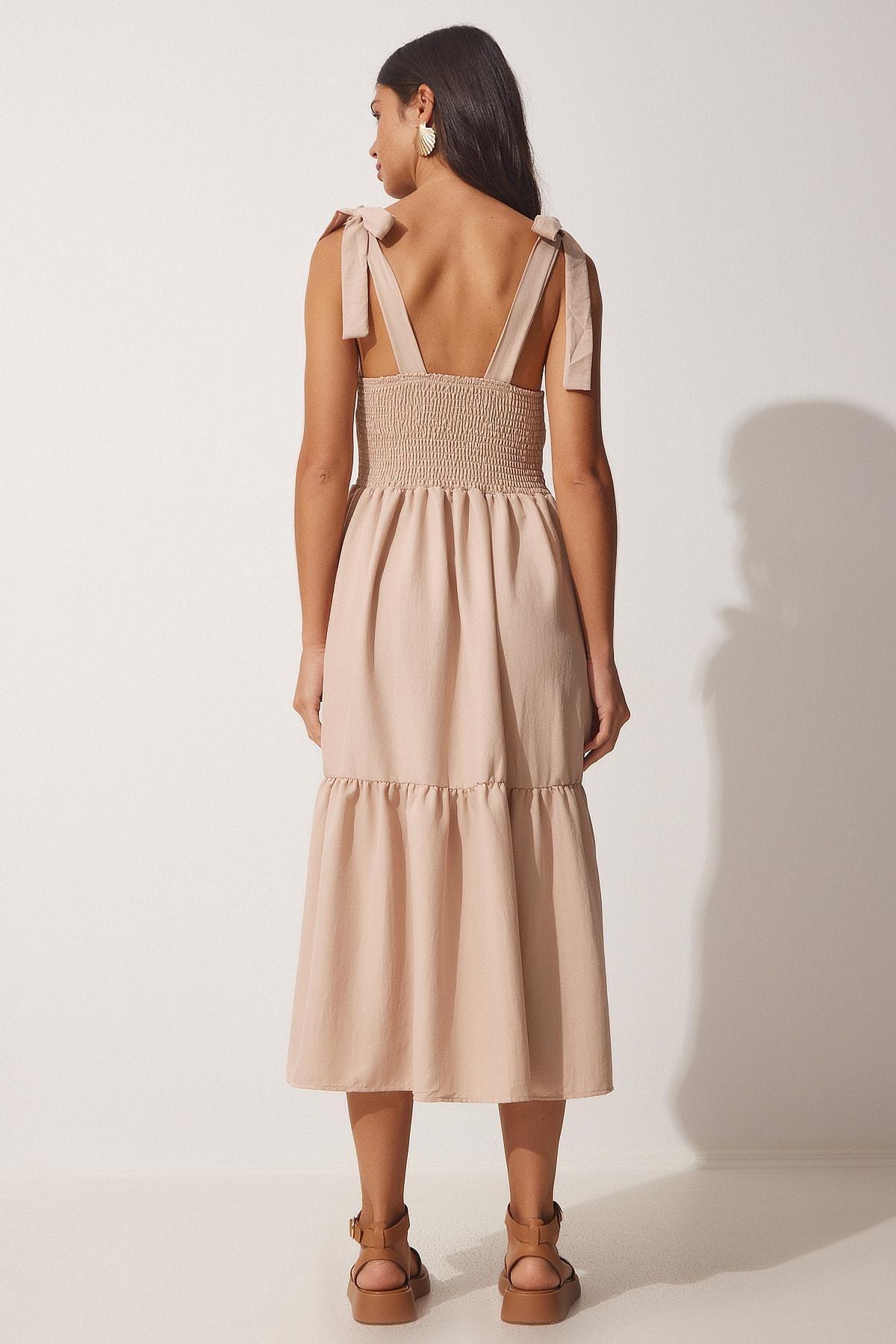 Happiness Istanbul - Beige A-Line Dress