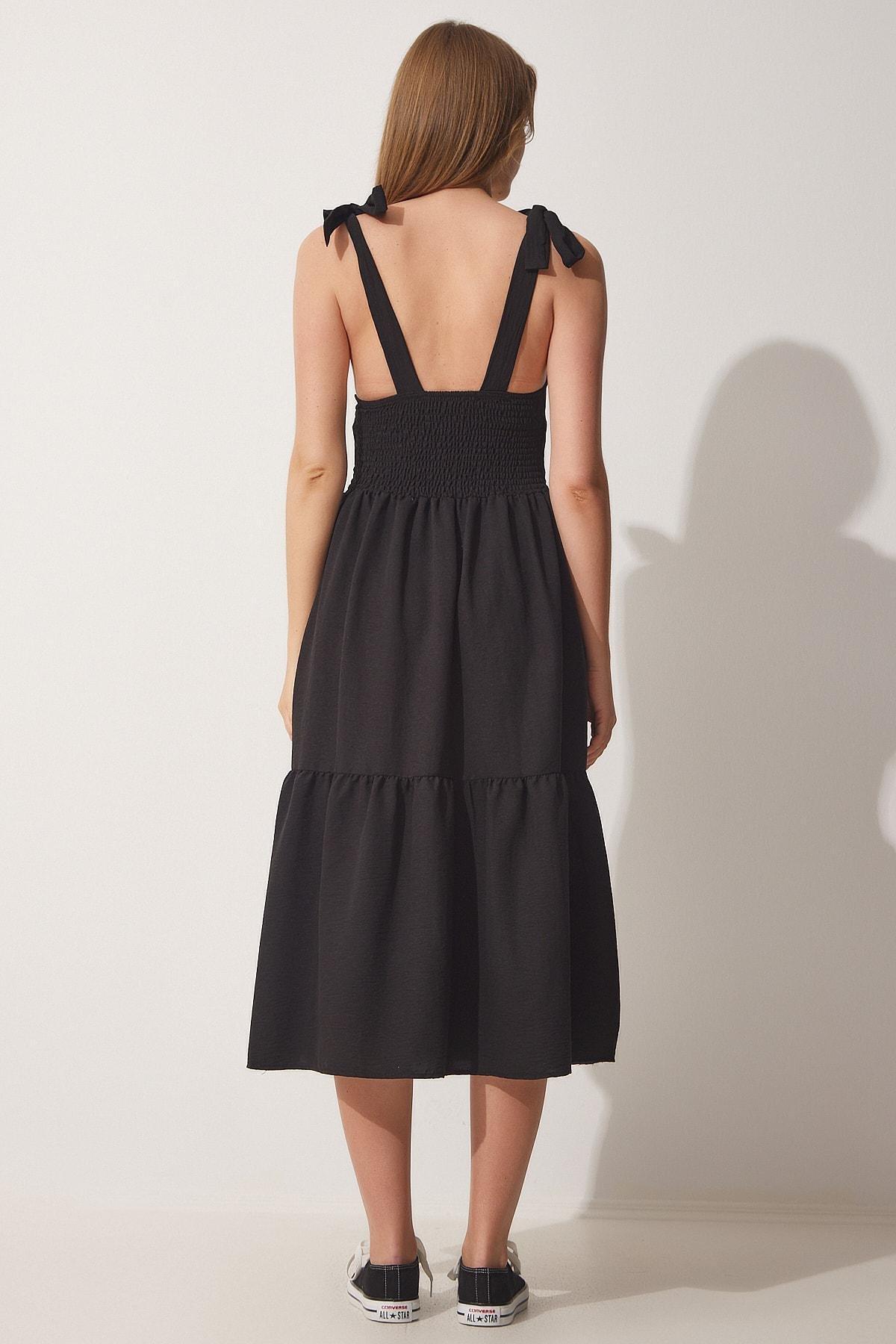 Black A-Line Dress, BLACK, large image number 3