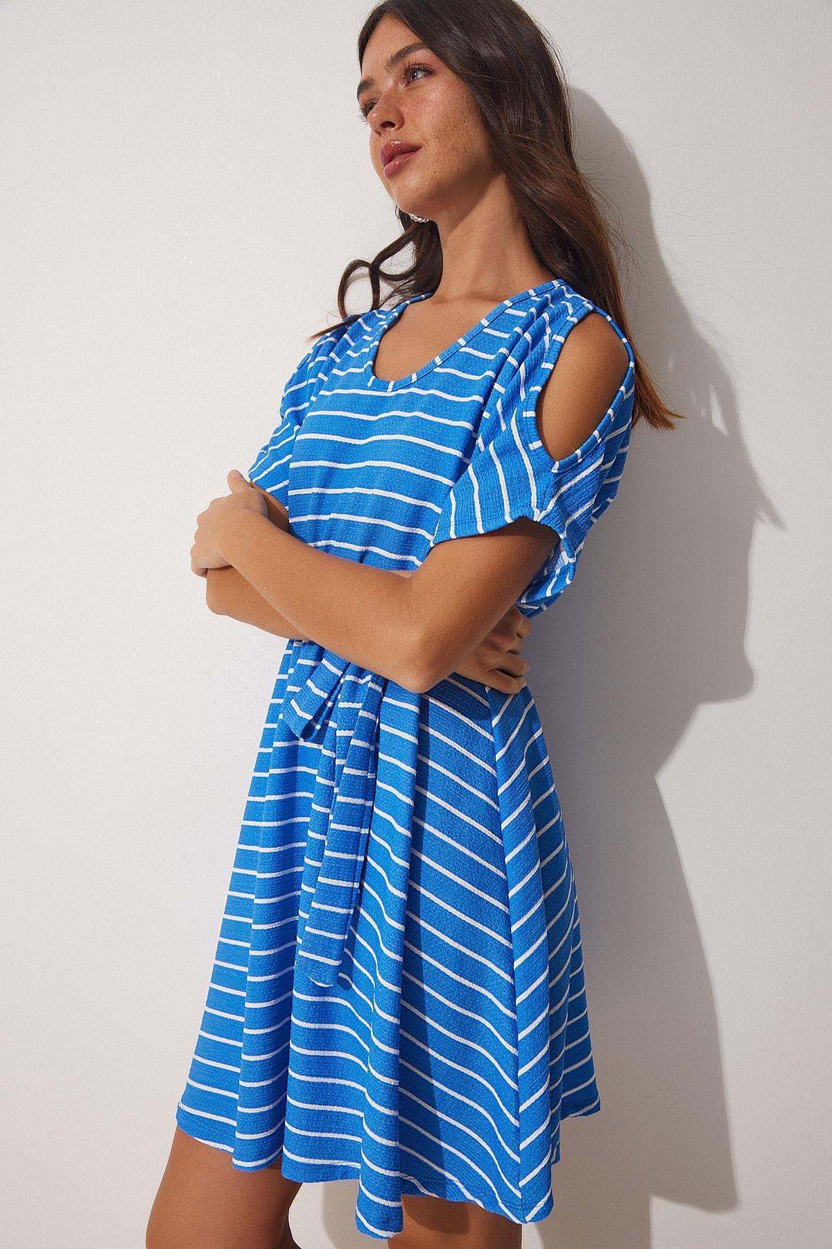 Blue A-Line Dress, , large image number 3