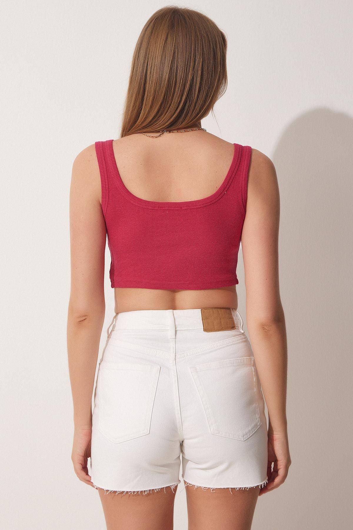 Pink Slim Fit Blouse, Dark Pink Sky Blue, large image number 3