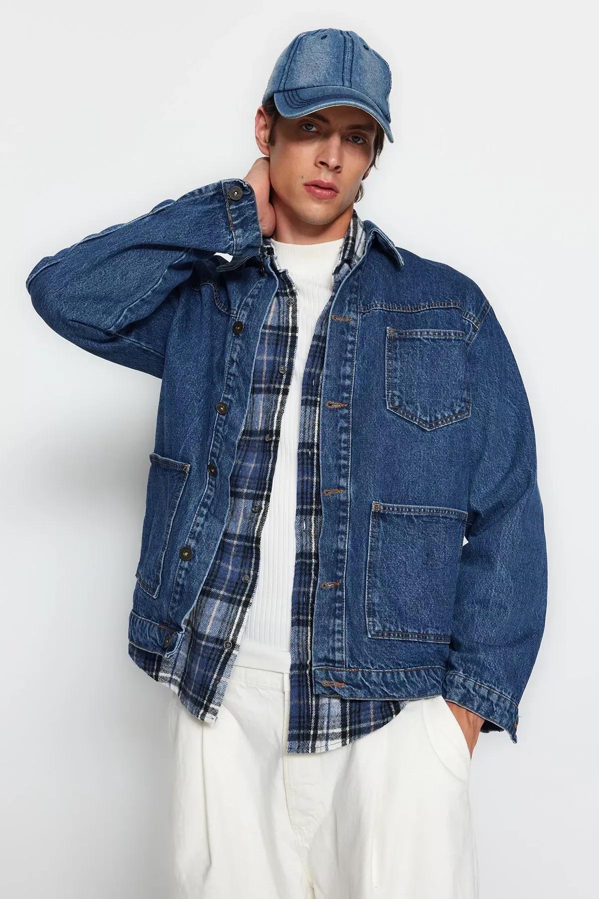 Blue Regular Fit Denim Jeans Jacket, C101_1774, medium