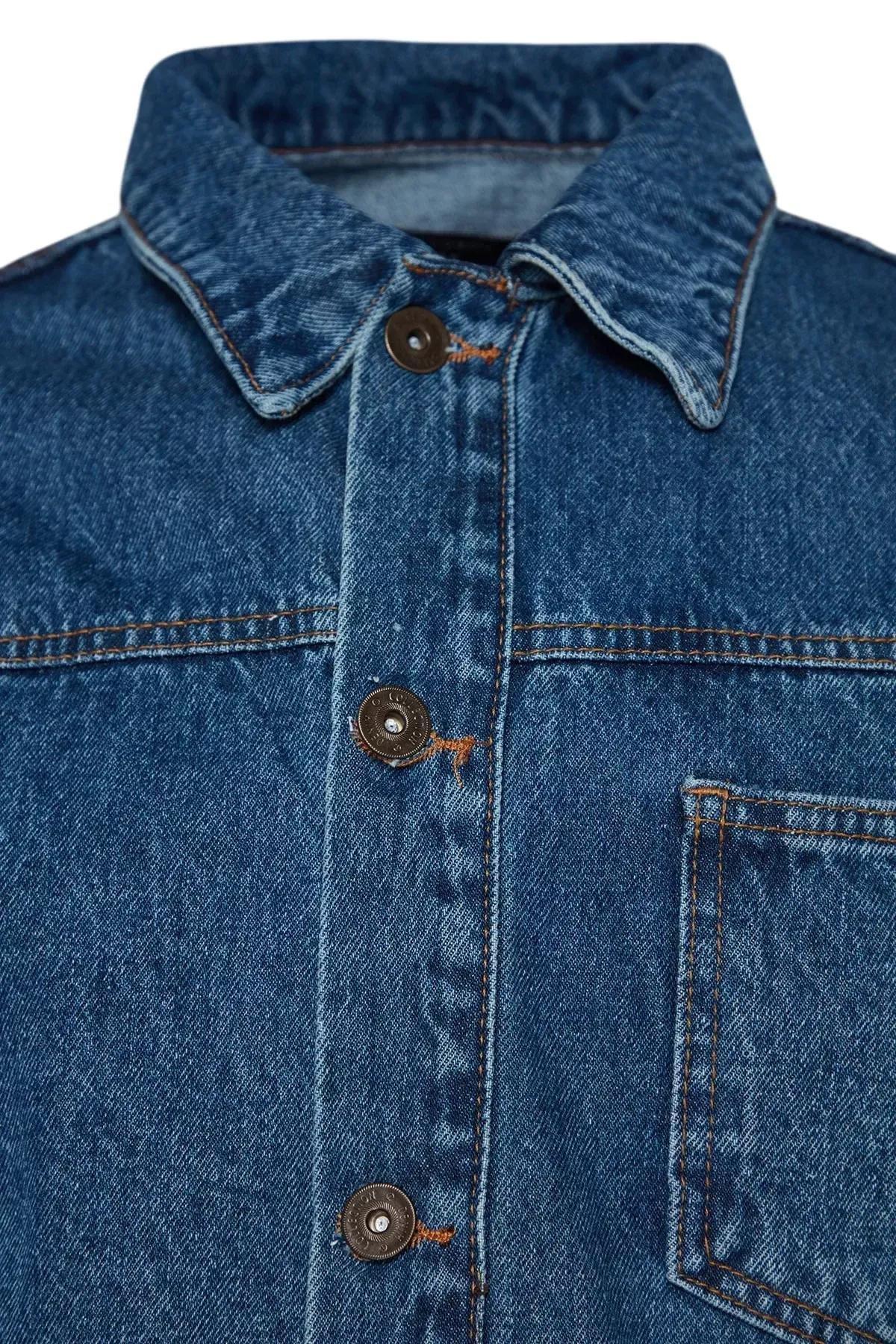 Blue Regular Fit Denim Jeans Jacket, C101_1774, large image number 7