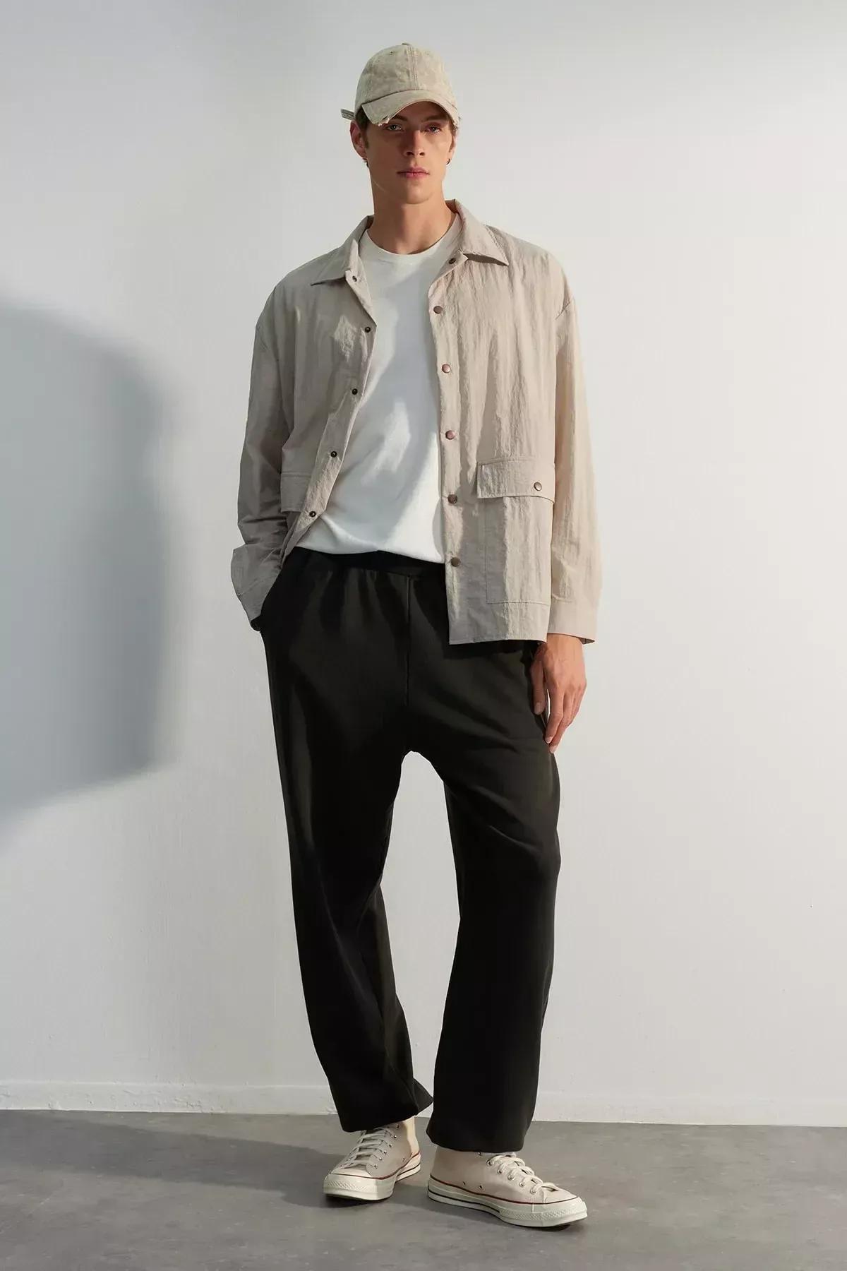 Grey Limited Edition Oversize Cotton Sweatpants, C101_1494, large image number 1