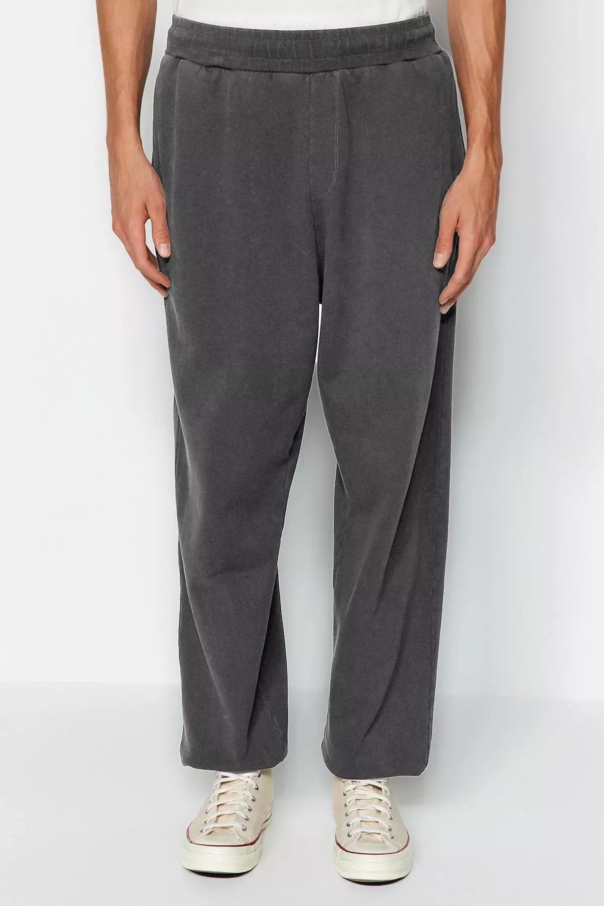 Grey Limited Edition Oversize Cotton Sweatpants, C101_1494, large image number 2